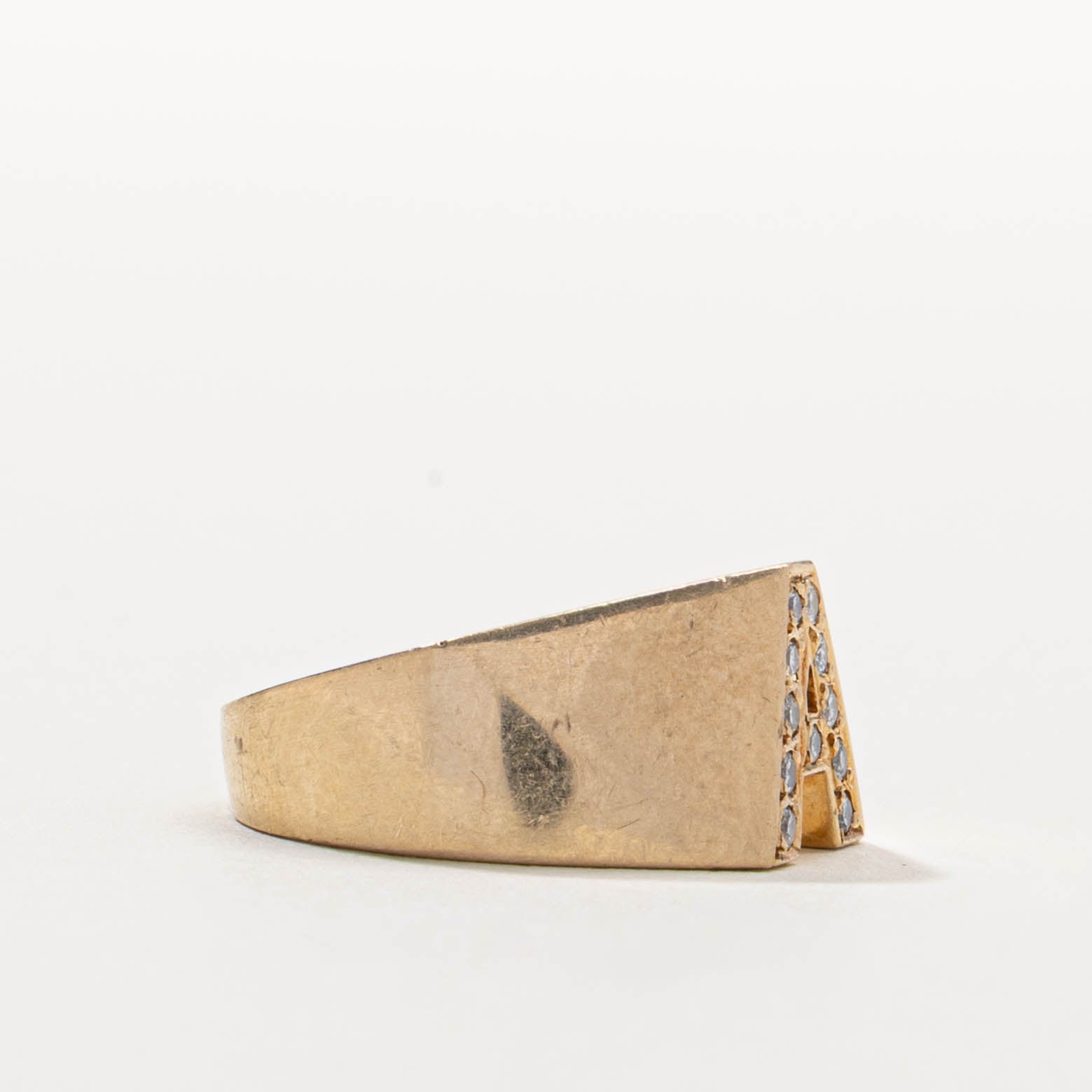 14k Diamond “A” Initialized Cocktail Ring | SZ 6.5