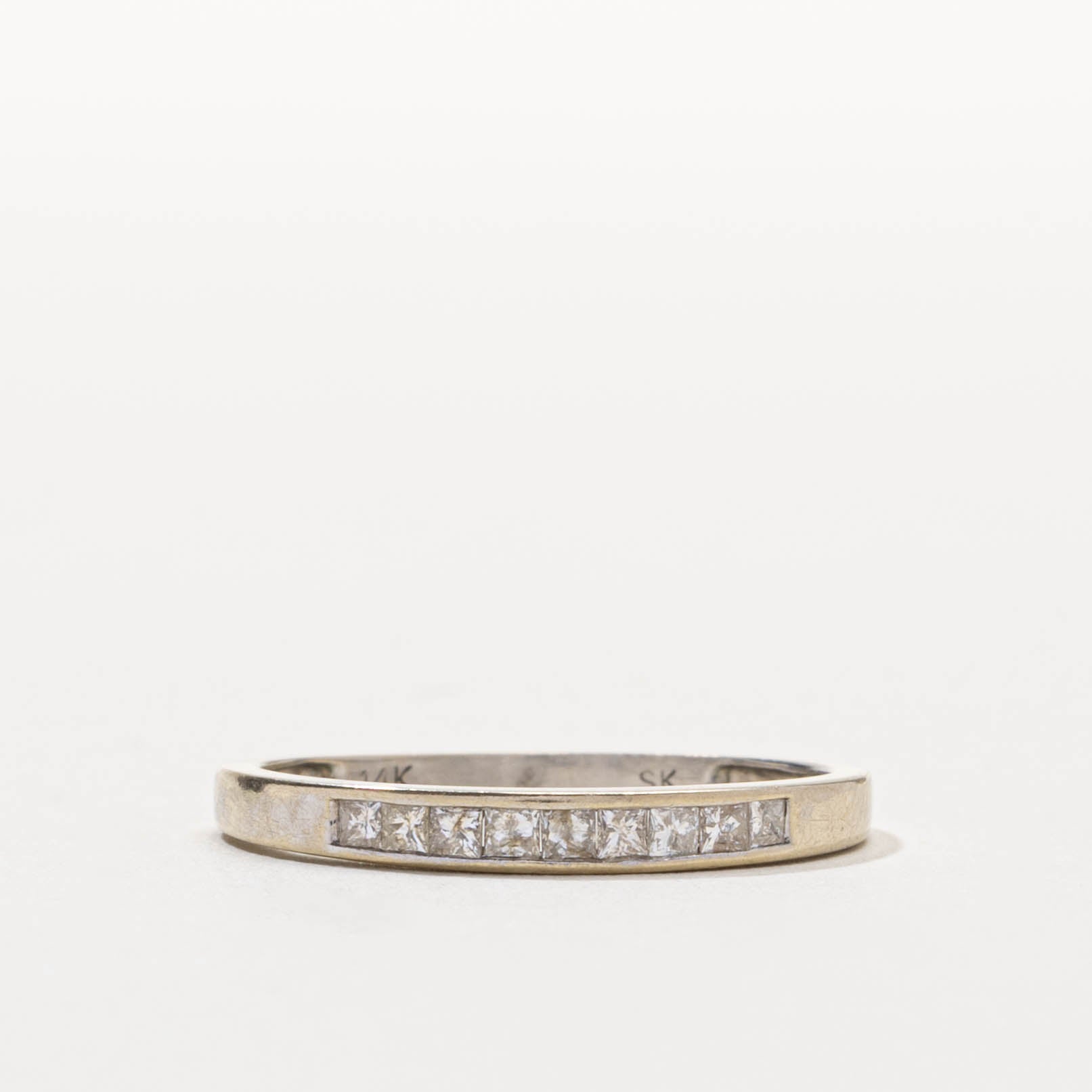 14k Semi-Eternity Princess Cut Diamond Ring | SZ 7.75