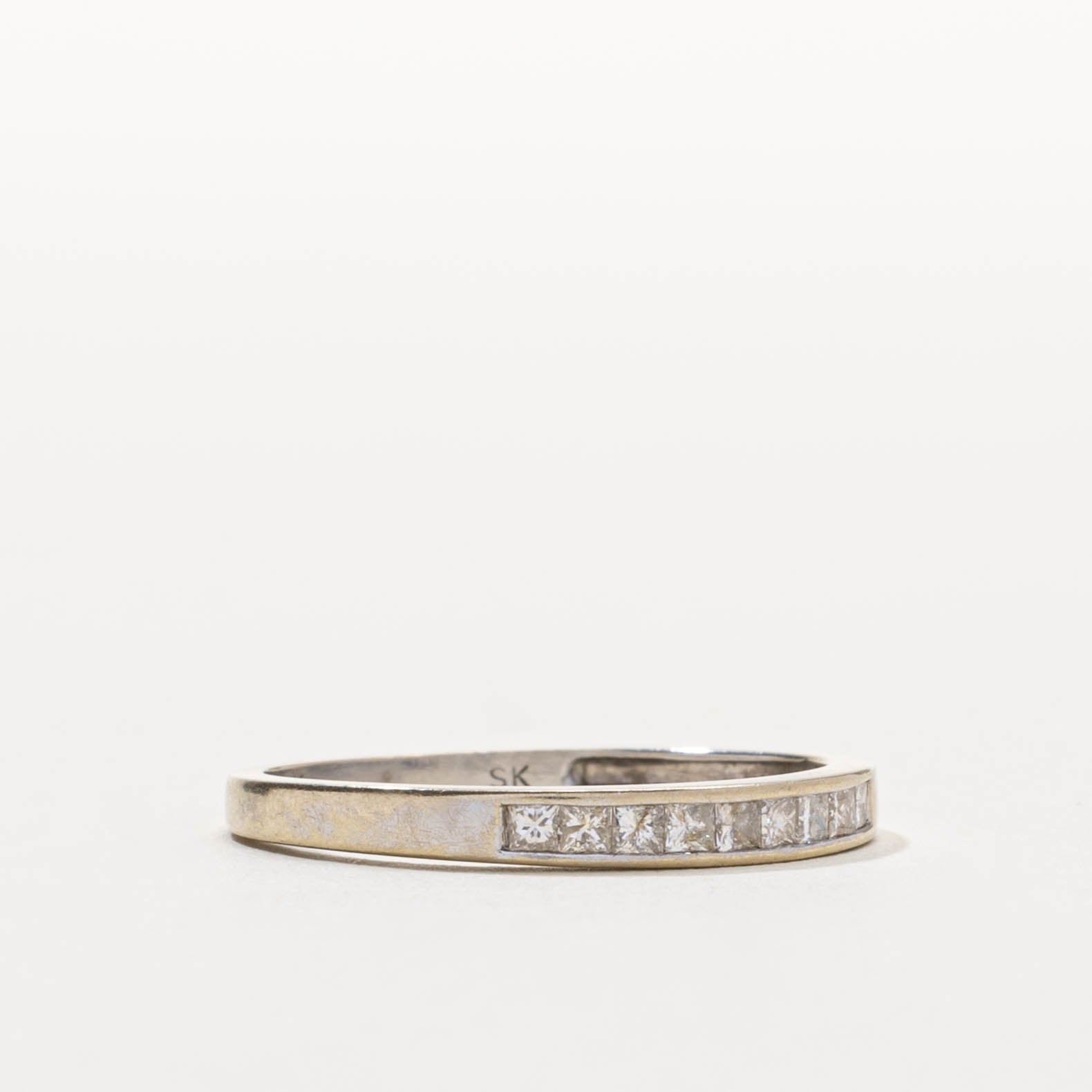 14k Semi-Eternity Princess Cut Diamond Ring | SZ 7.75