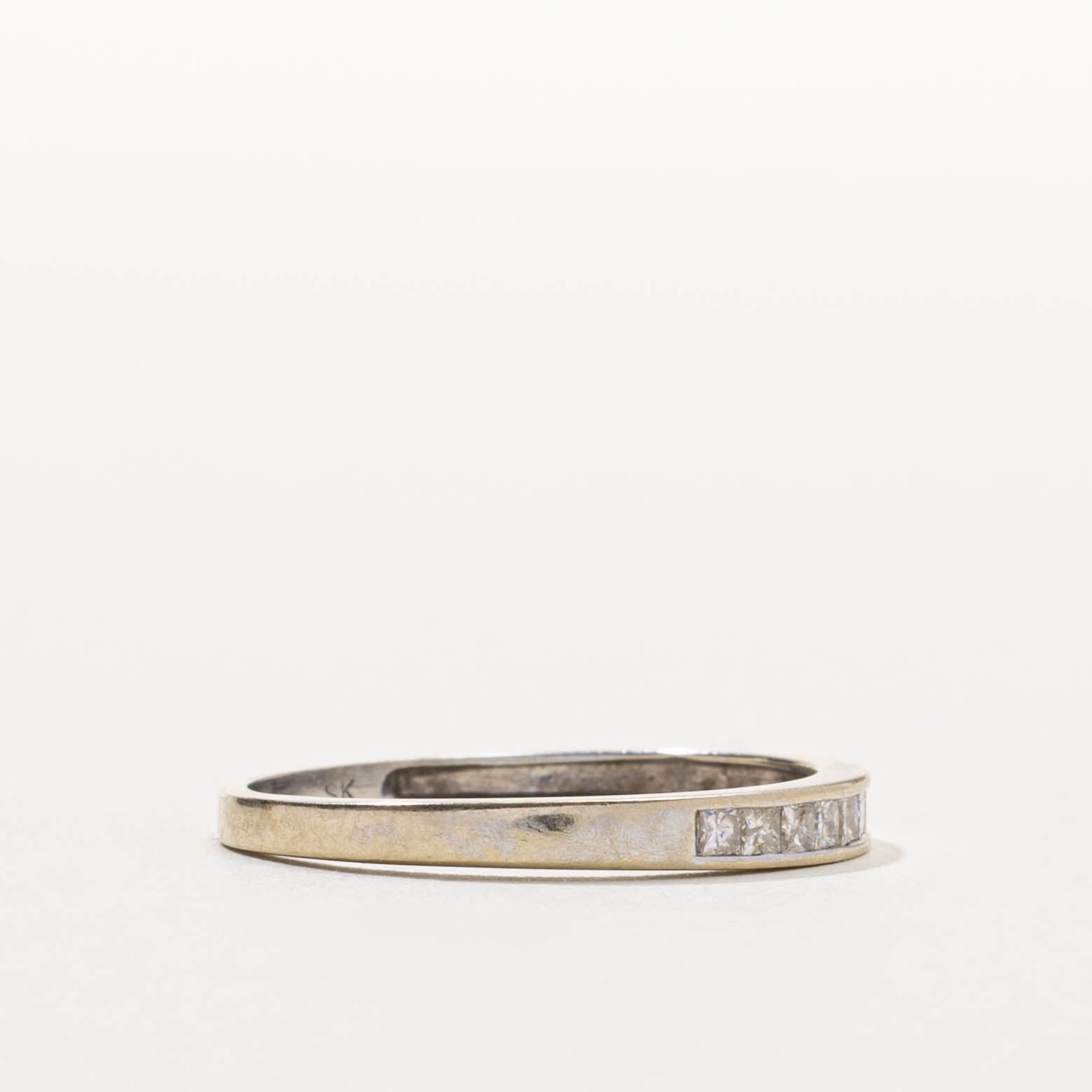 14k Semi-Eternity Princess Cut Diamond Ring | SZ 7.75