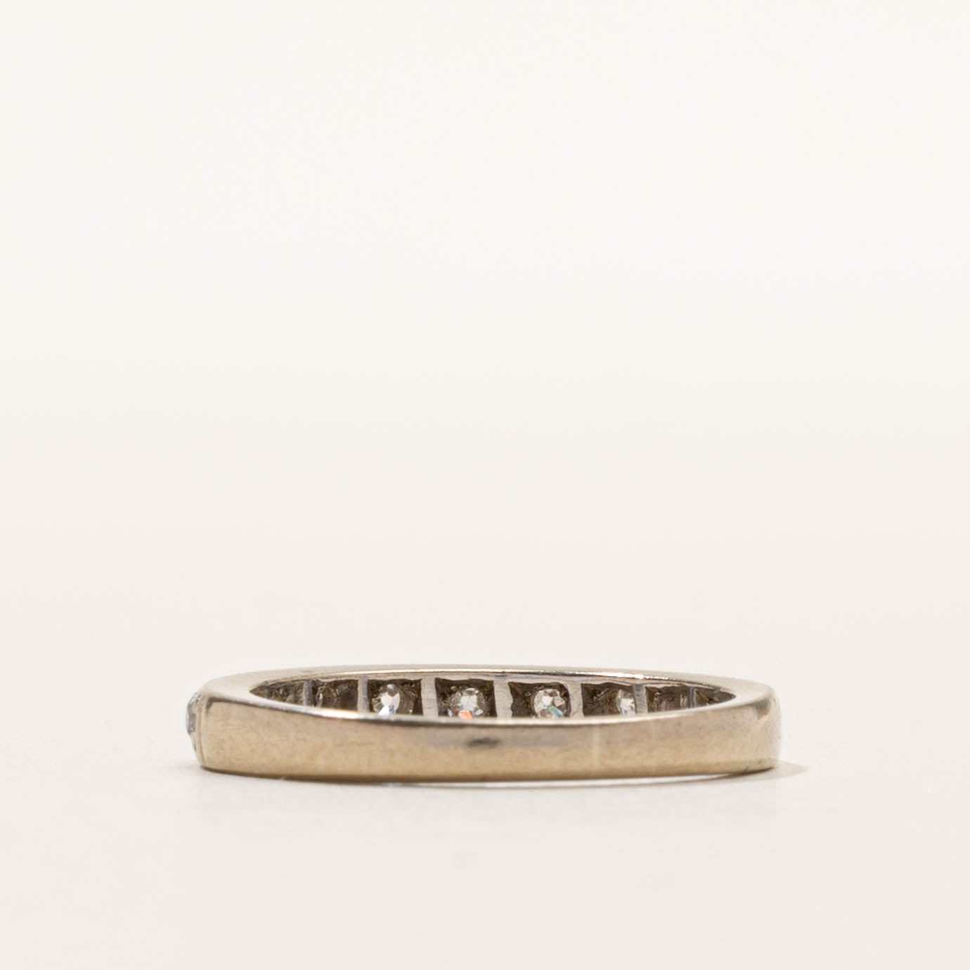 18k Flush Set Semi Eternity Diamond Band | SZ 5.75