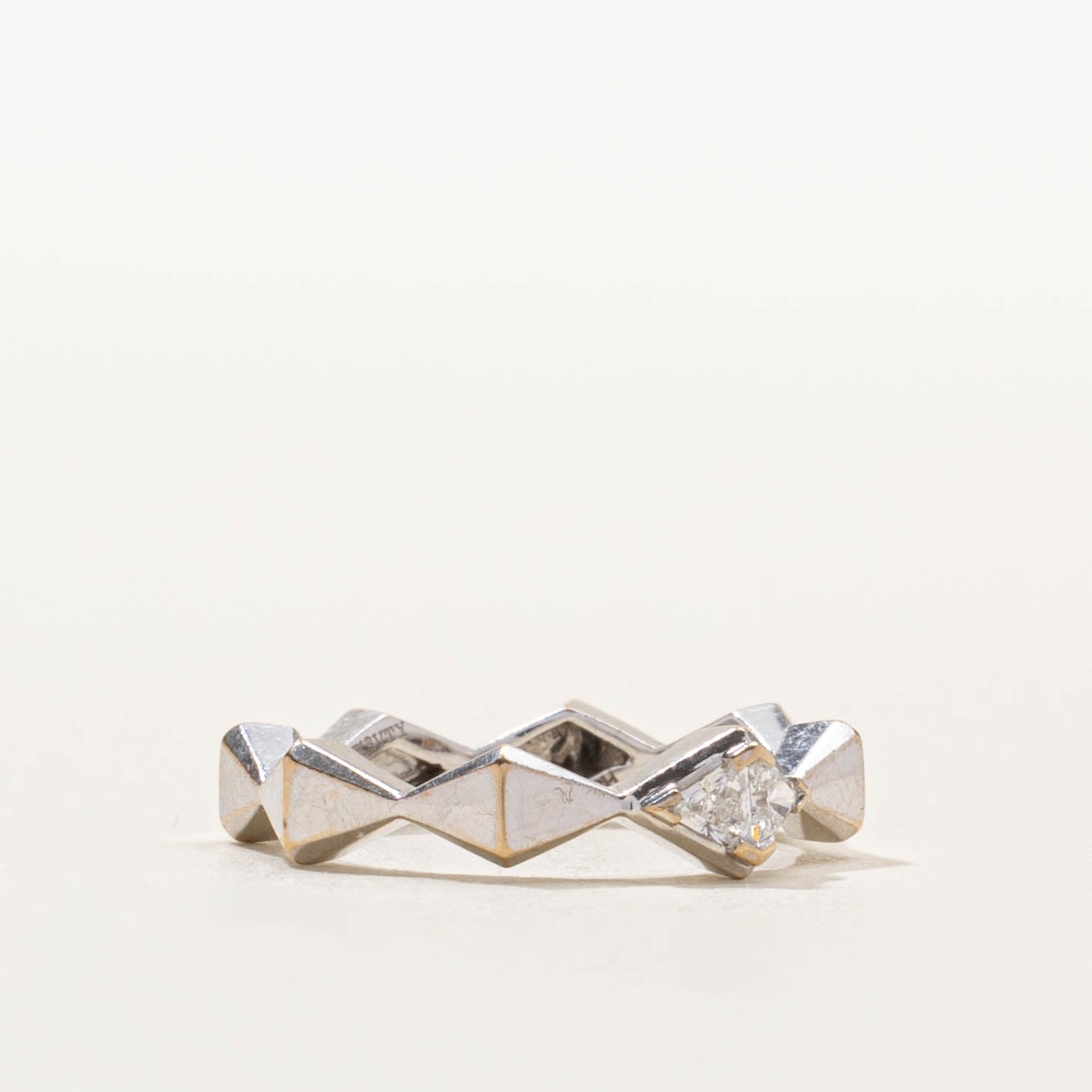 18k Trillion Cut Diamond Geometric Band | 4.55mm | SZ 3.75