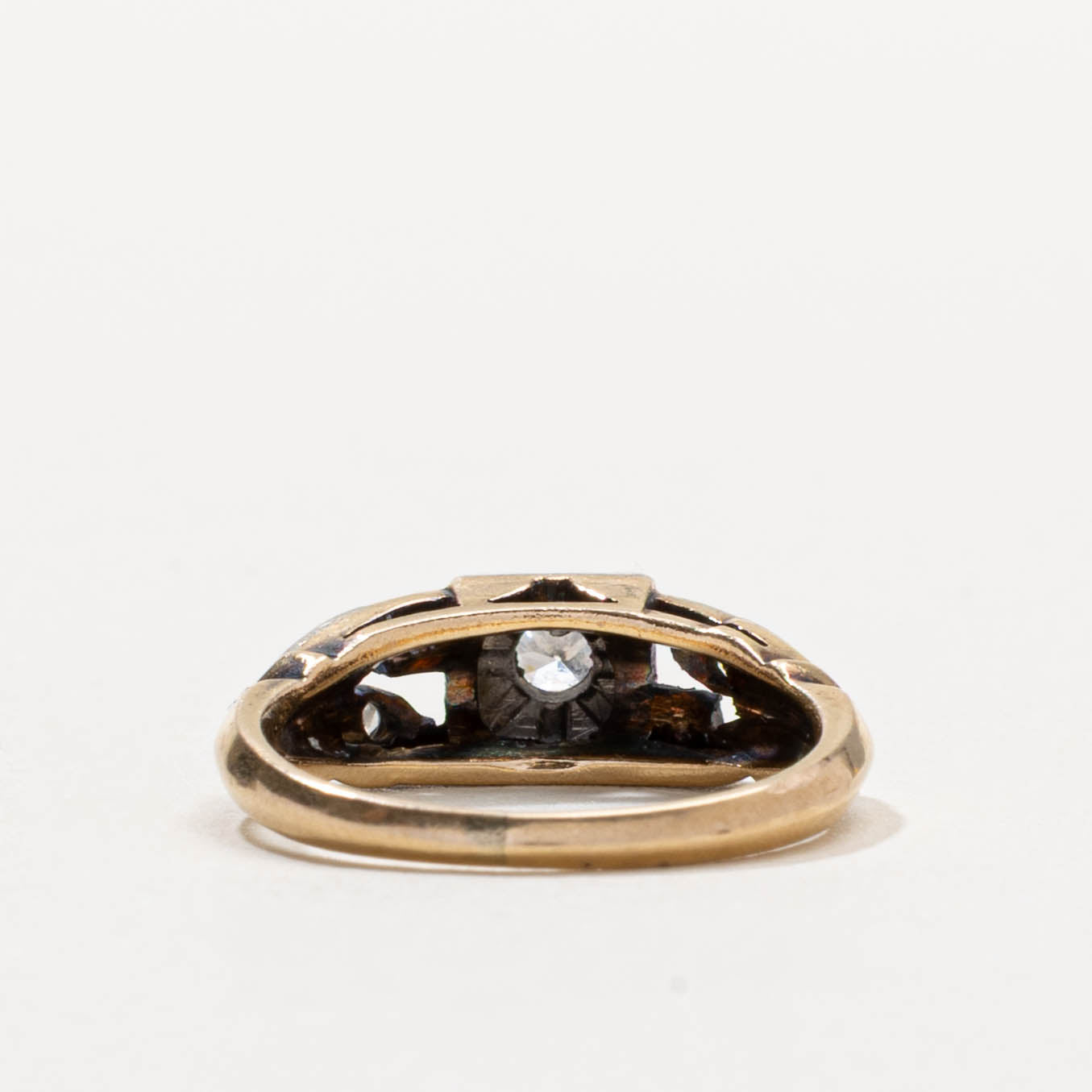 Edwardian Old European Cut Diamond Shoulder Ring | SZ 3.25