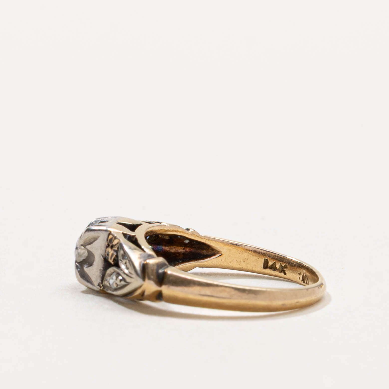 Edwardian Old European Cut Diamond Shoulder Ring | SZ 3.25