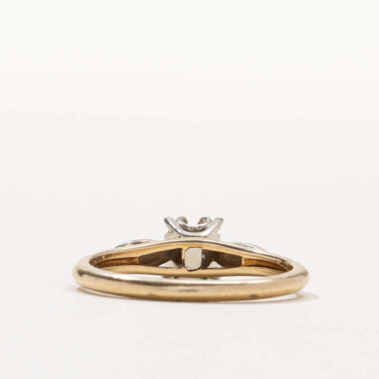 14k Two Tone Illusion Set Diamond Ring | SZ 5.75
