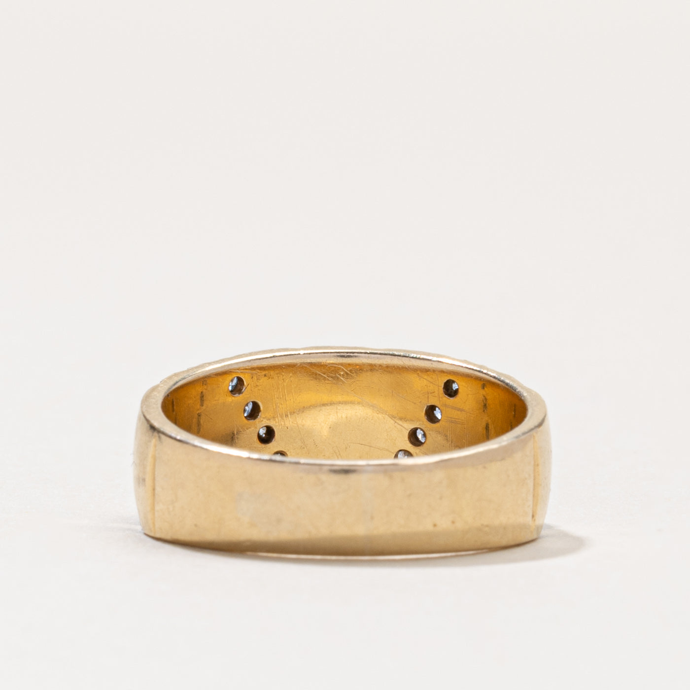 14k Diamond Floral Engraved Band | SZ 7.5