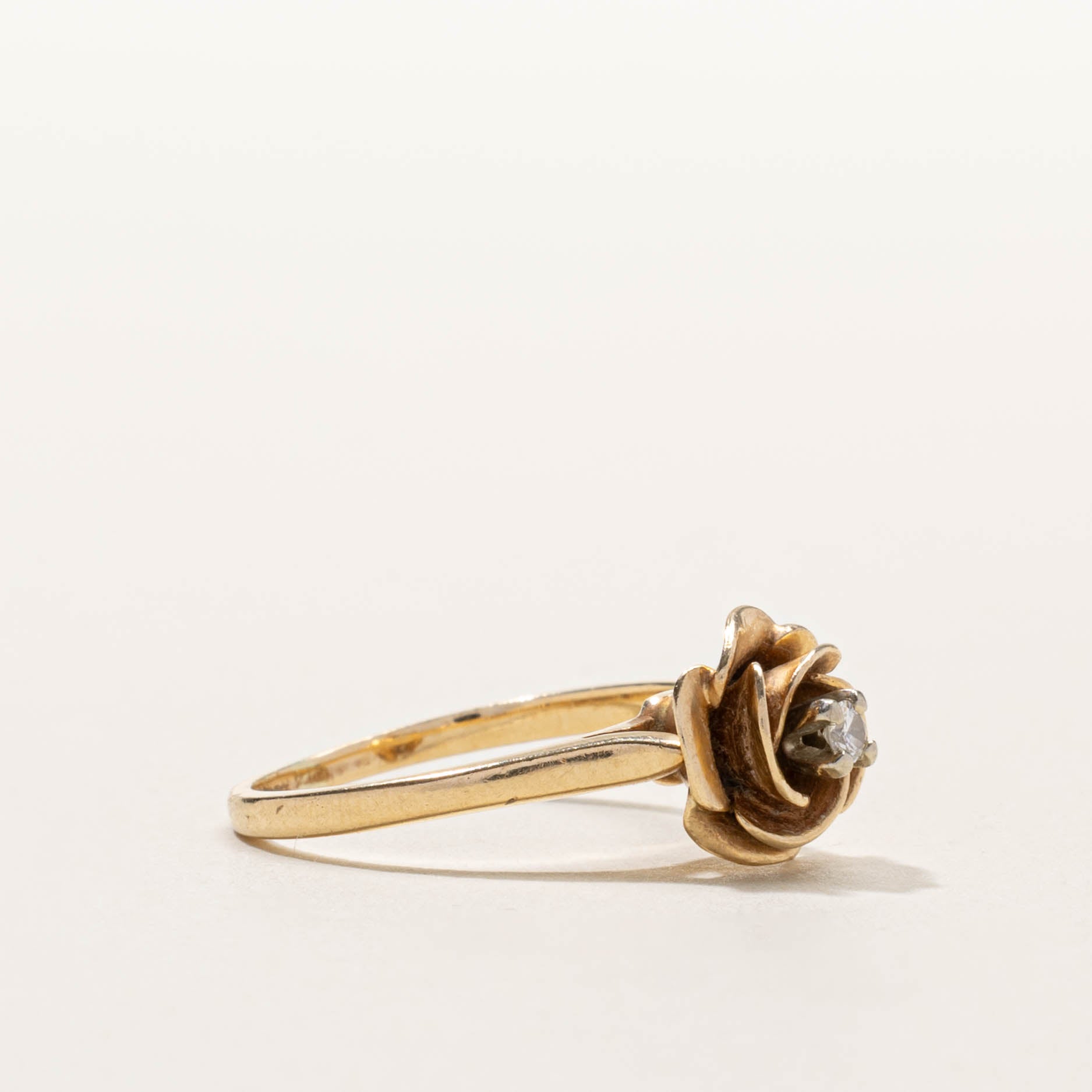 ‘Birks’ Diamond Rose Flower Ring | SZ 7.25