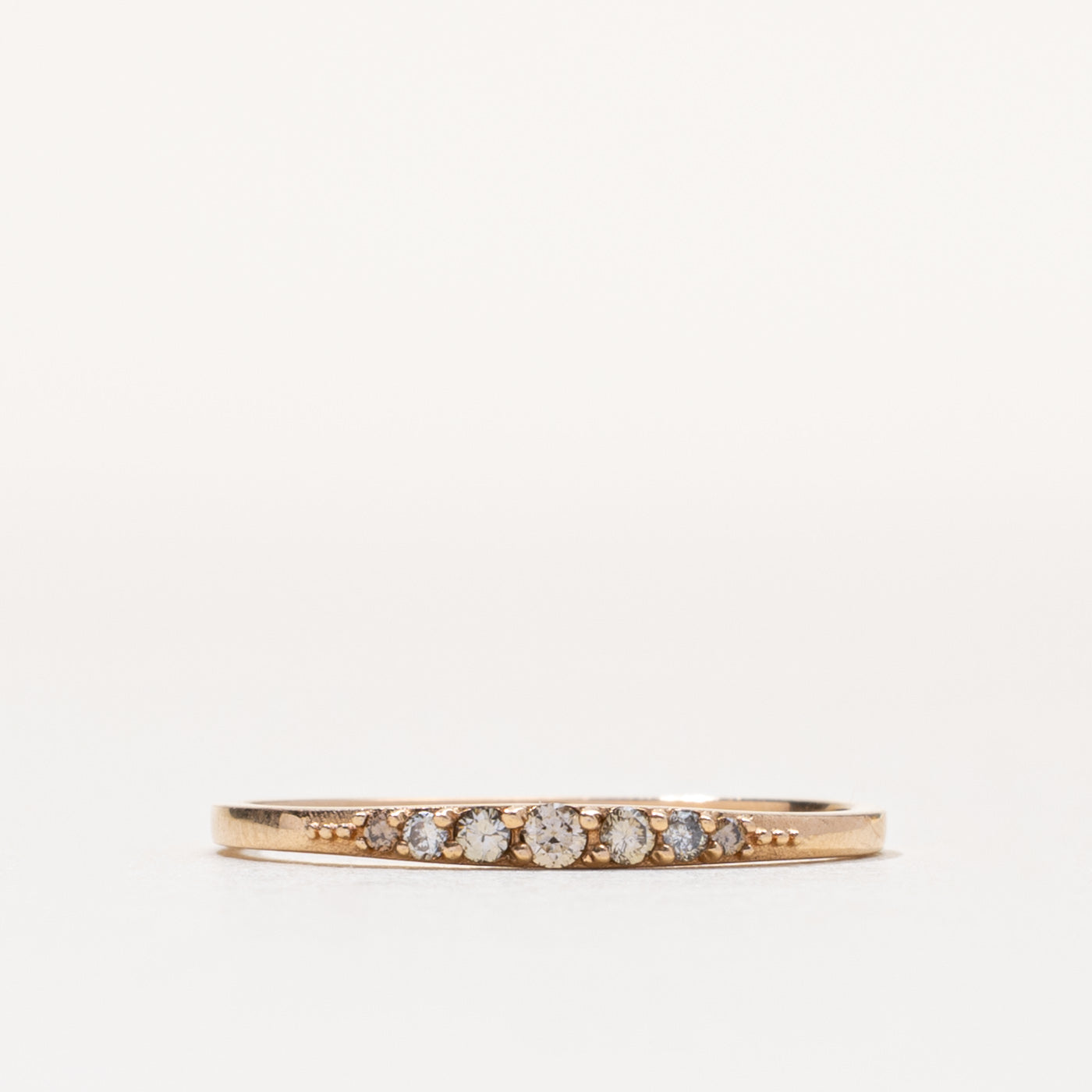 14k Seven Stone Diamond Thin Ring | 1.90mm | SZ 8.25