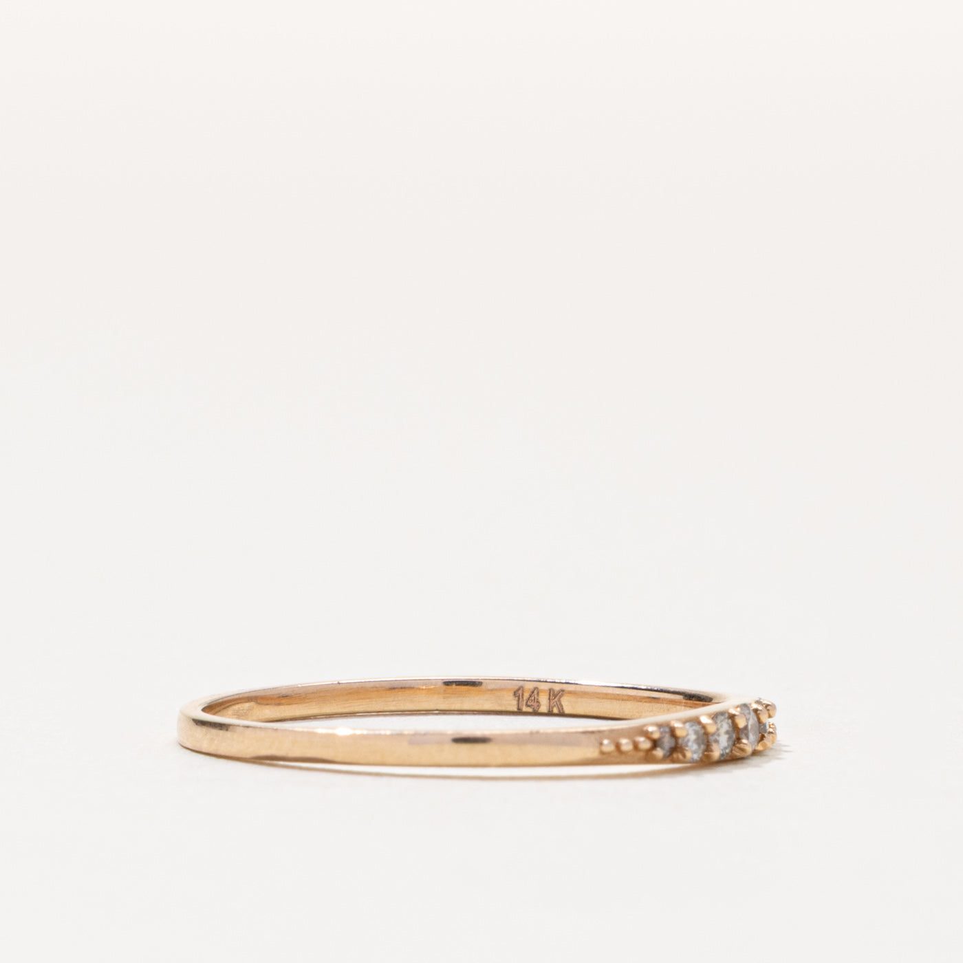 14k Seven Stone Diamond Thin Ring | 1.90mm | SZ 8.25