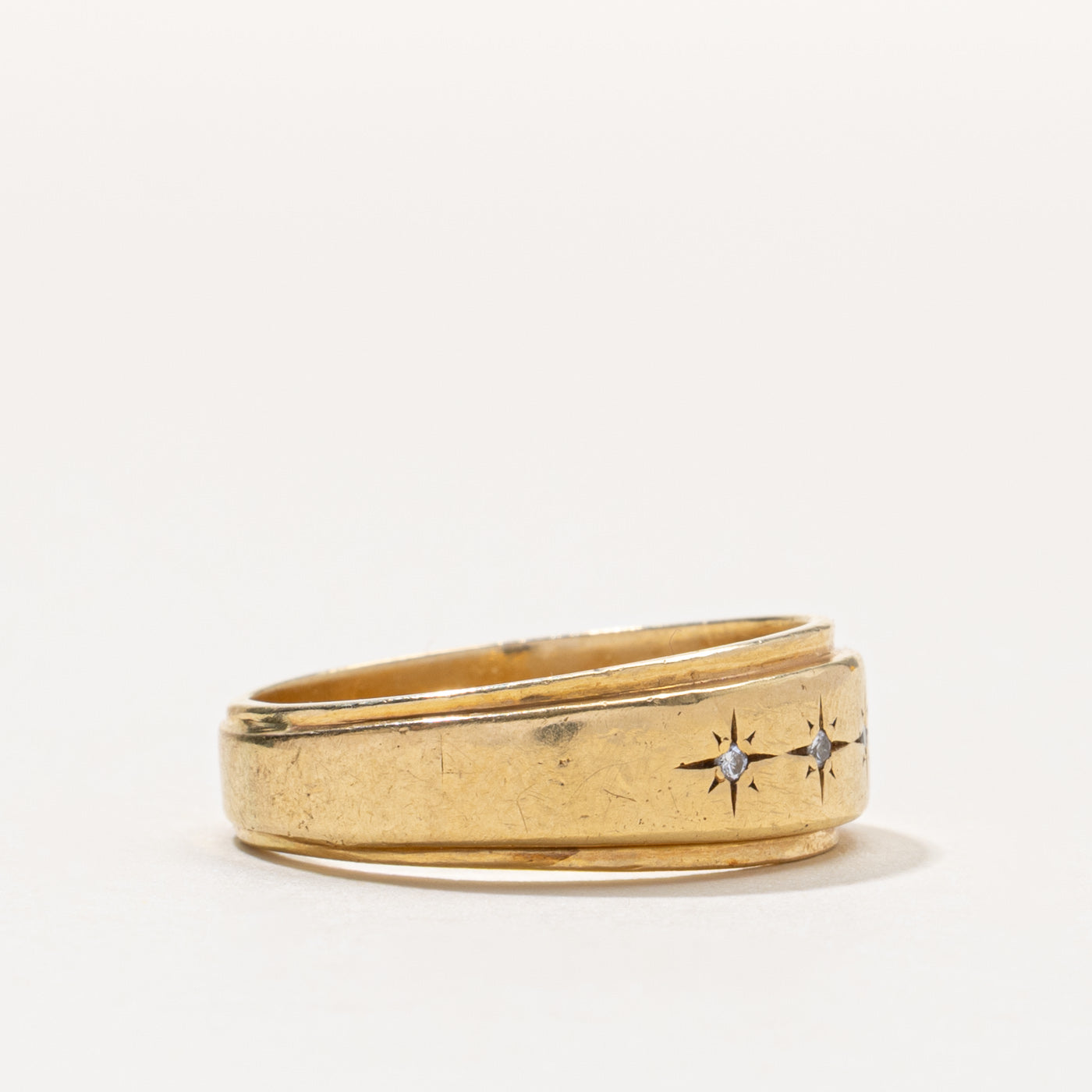 18k Four Stone Star Set Diamond Band | SZ 10