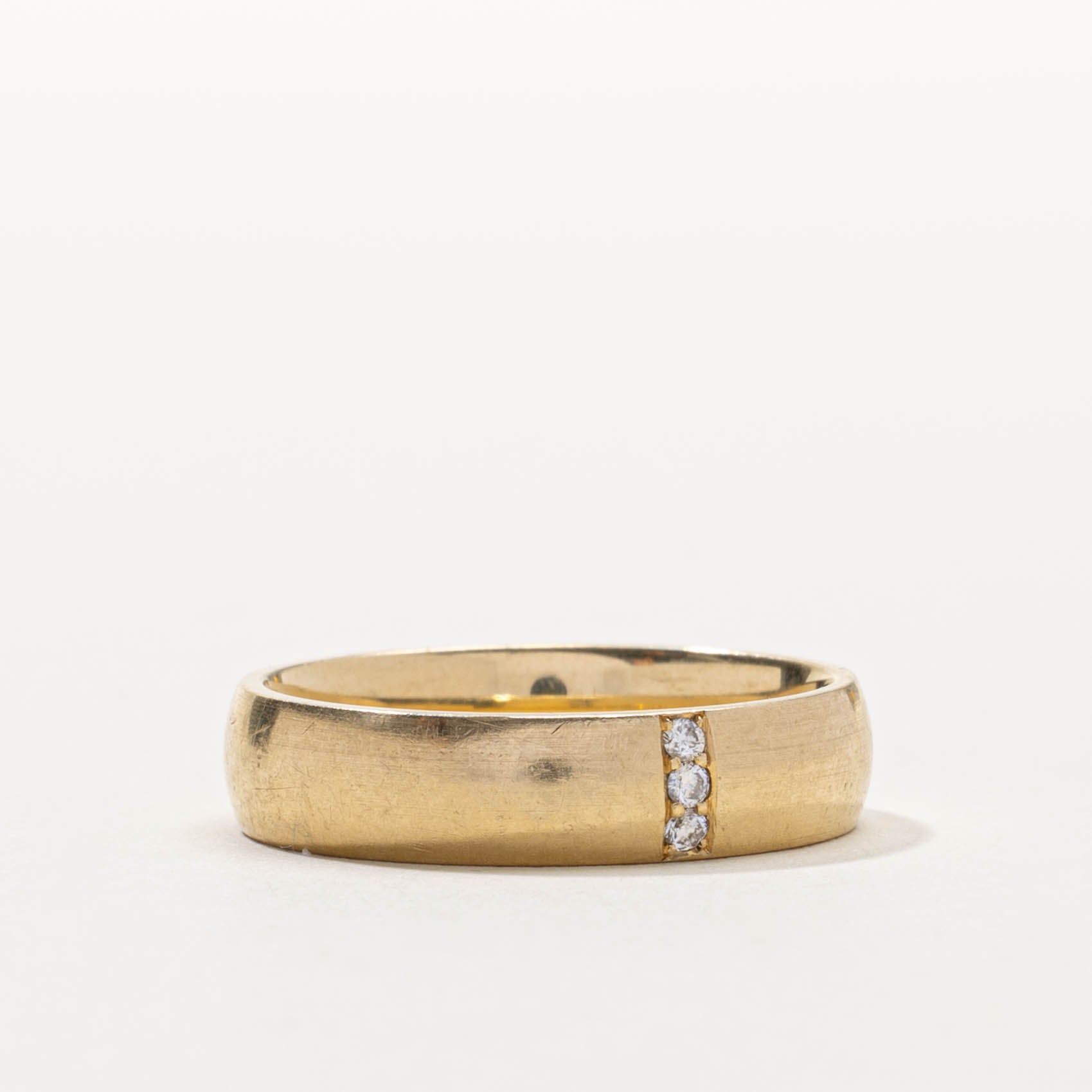 14k Diamond Column Band | 5.14mm | SZ 8.75