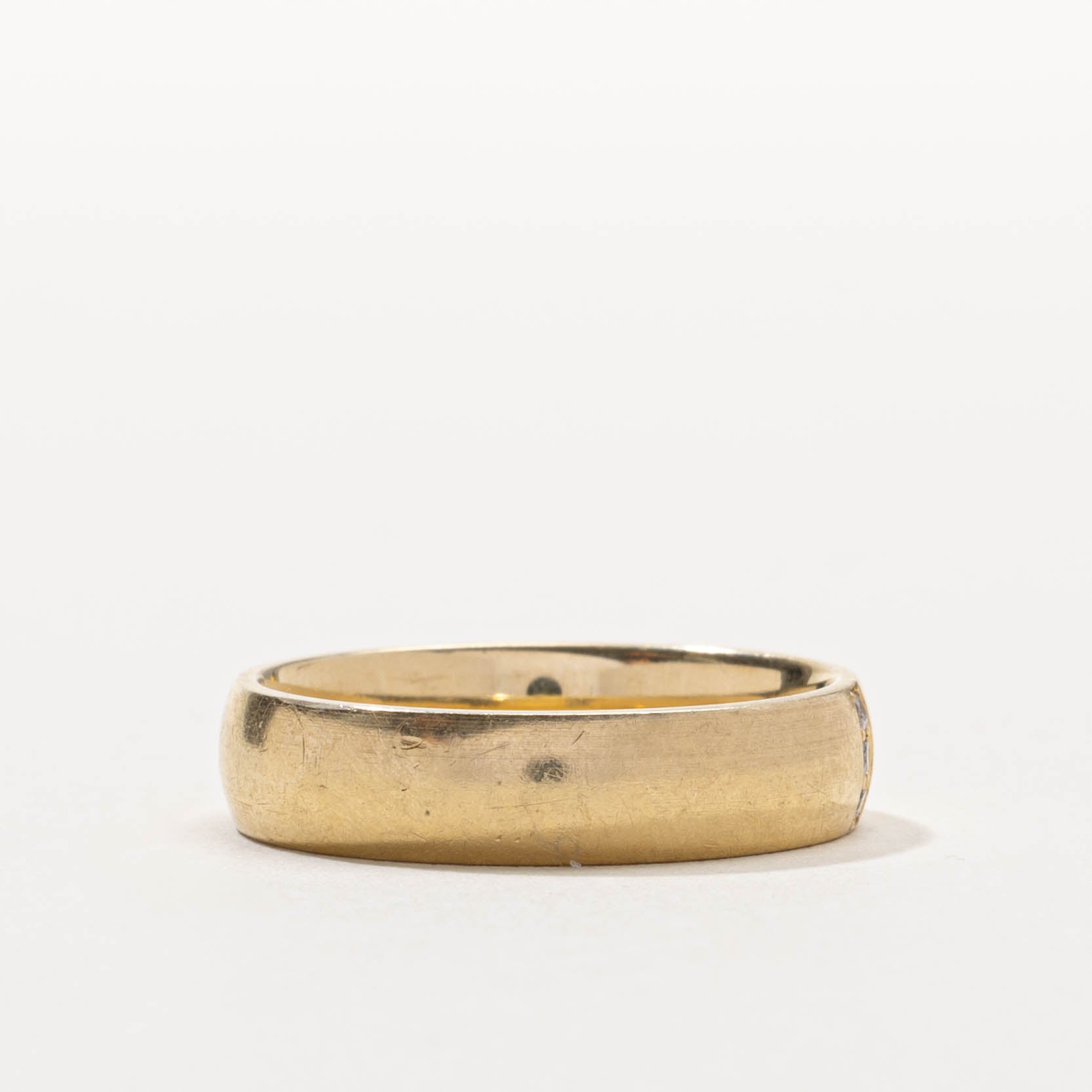 14k Diamond Column Band | 5.14mm | SZ 8.75