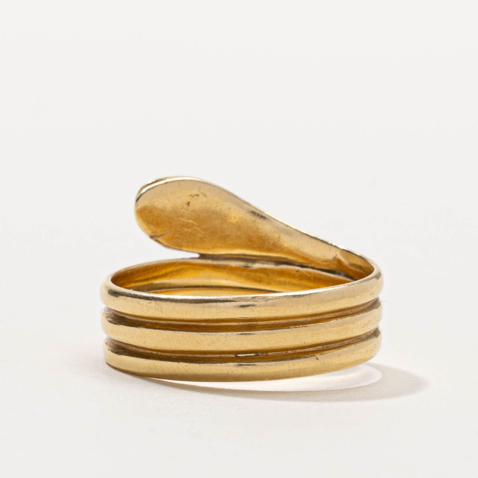 18k Rose Cut Diamond Snake Ring | SZ 7
