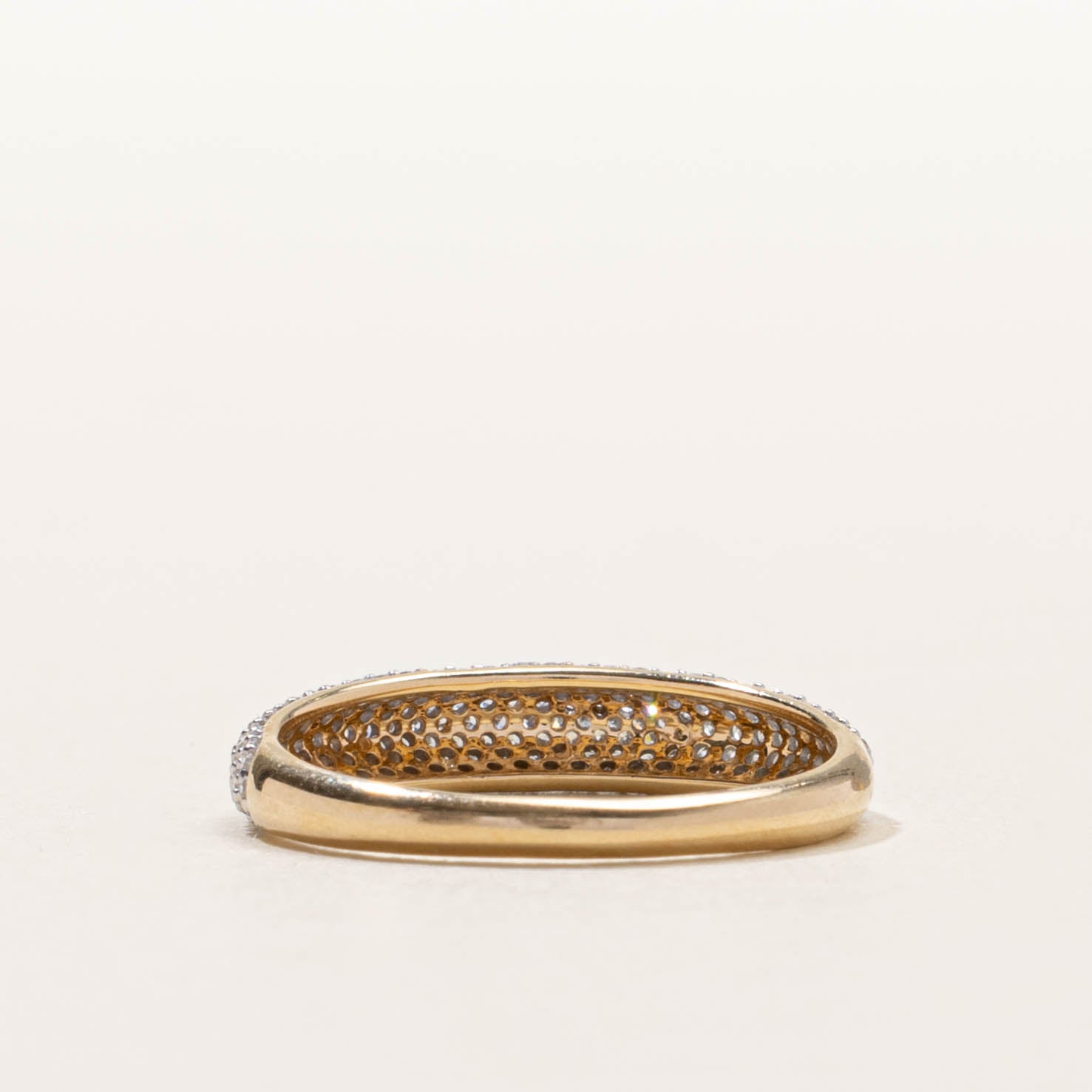‘Mejuri’ Pavé Diamond Thin Dôme Ring | SZ 6.25