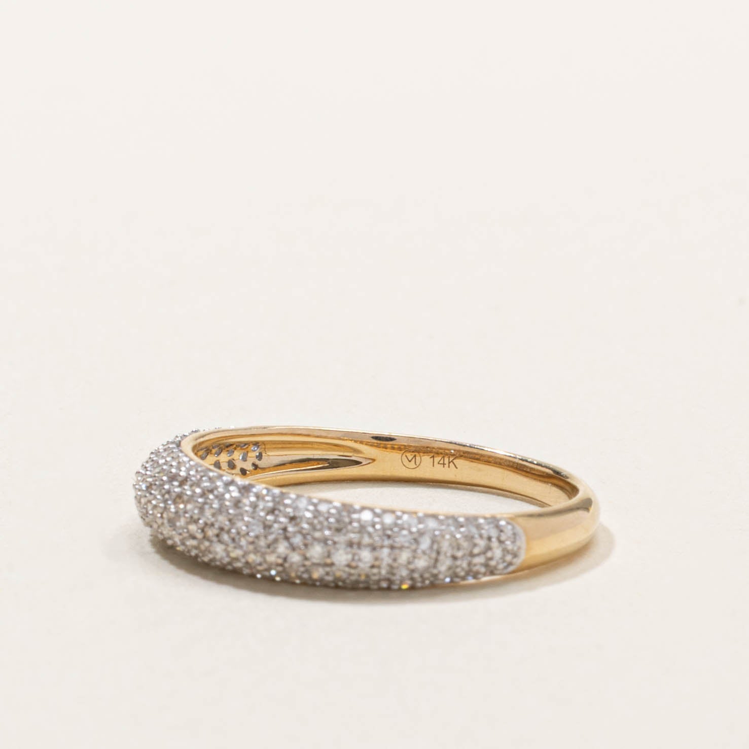 ‘Mejuri’ Pavé Diamond Thin Dôme Ring | SZ 6.25