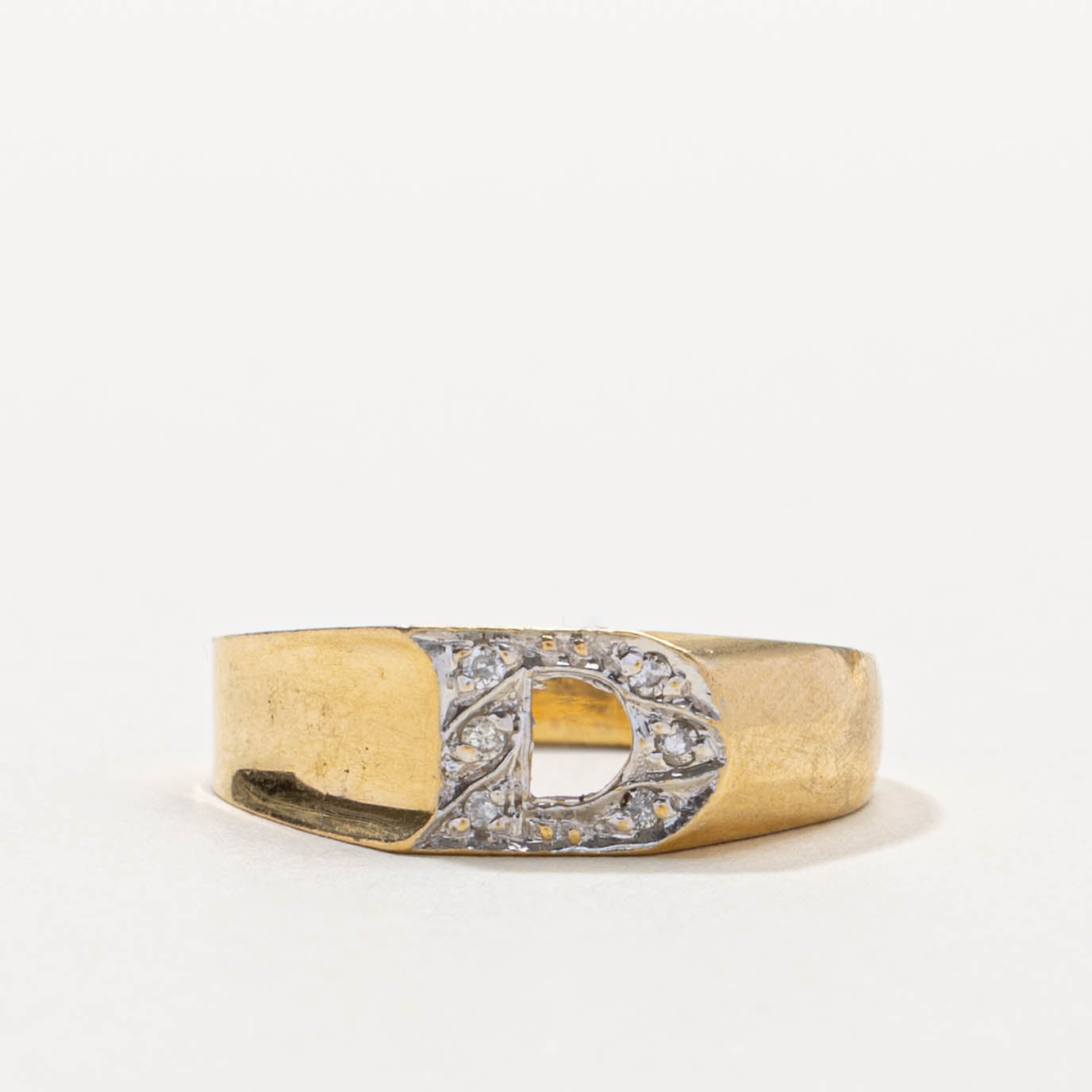 18k Diamond “D” Initialized Ring | SZ 7.25