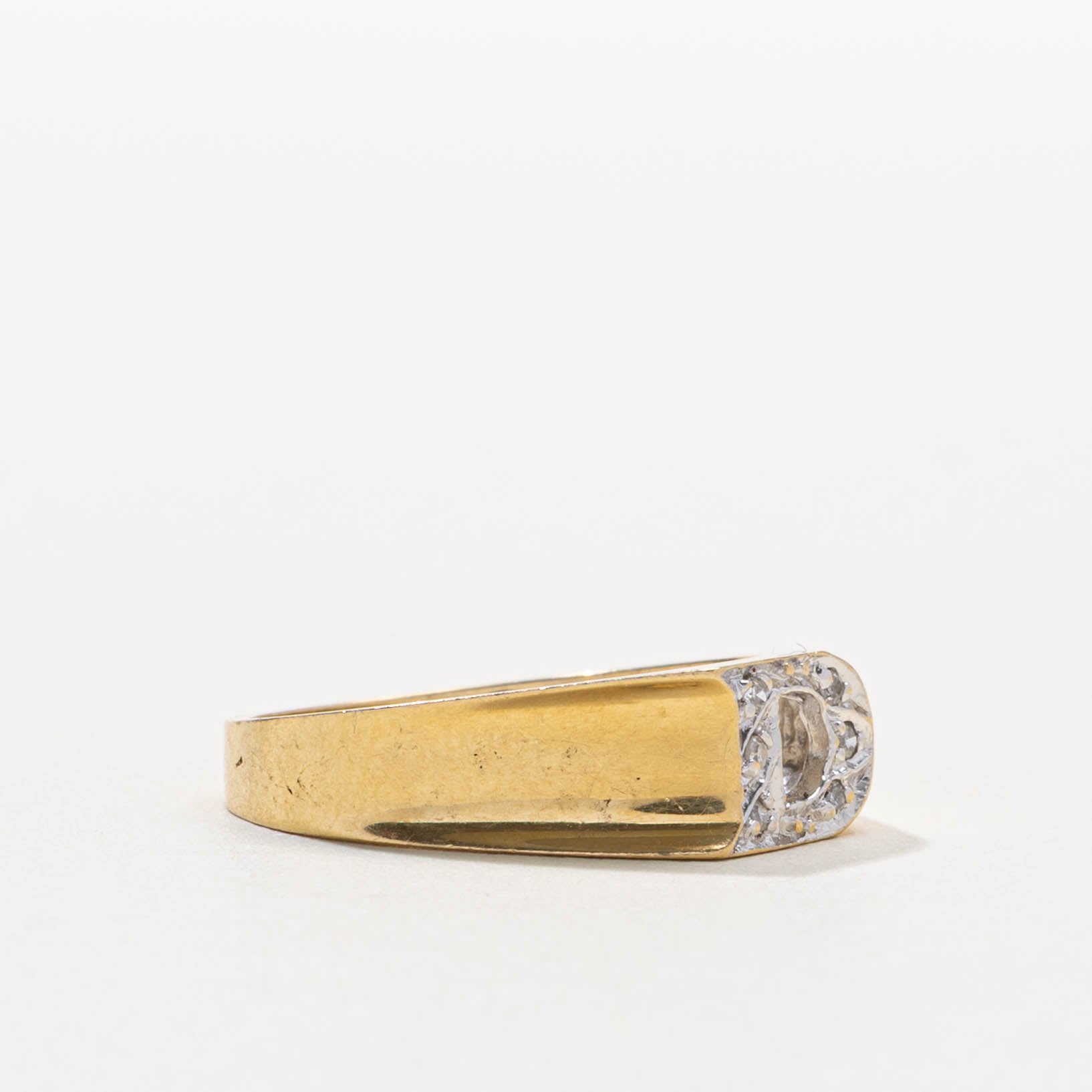 18k Diamond “D” Initialized Ring | SZ 7.25
