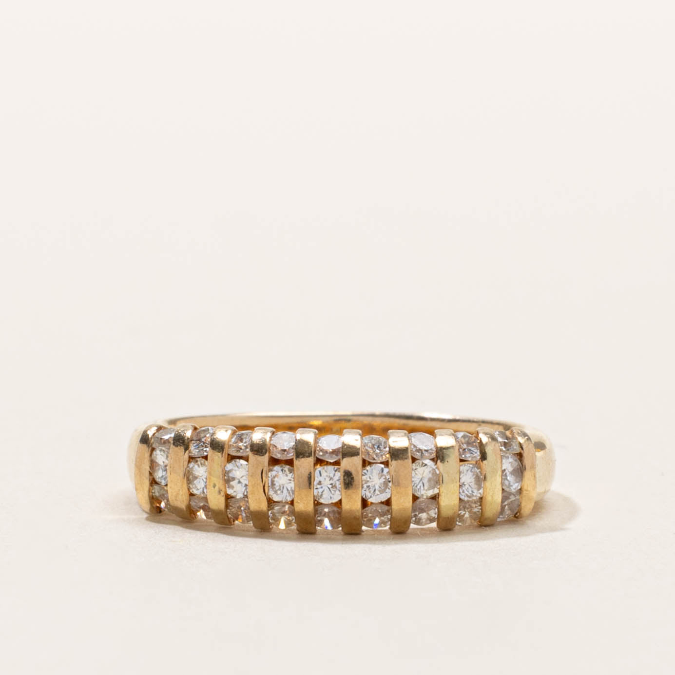 14k Multi Column Channel Set Diamond Ring | SZ 5