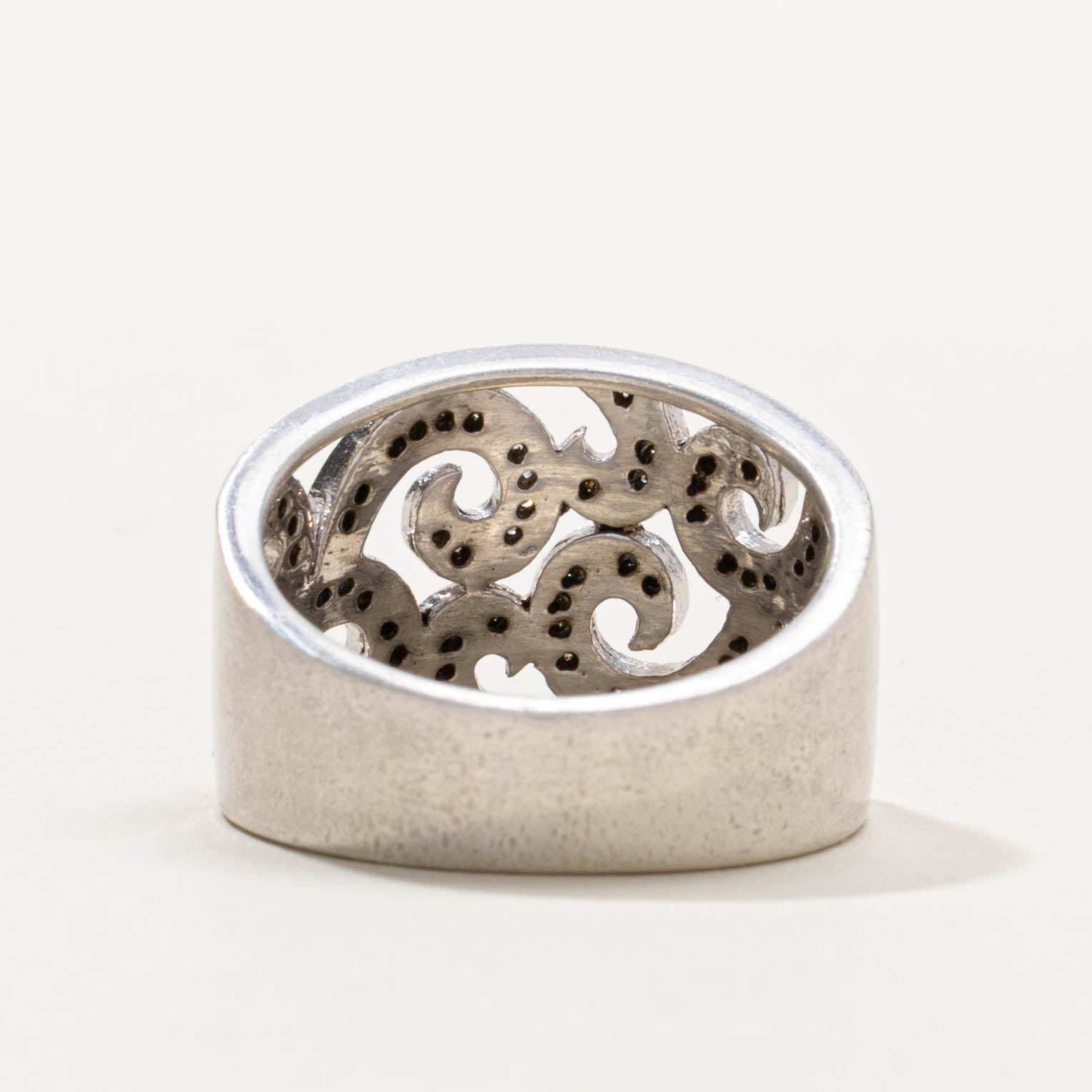 Silver Diamond Openwork Tentacle Ring | SZ 1.75