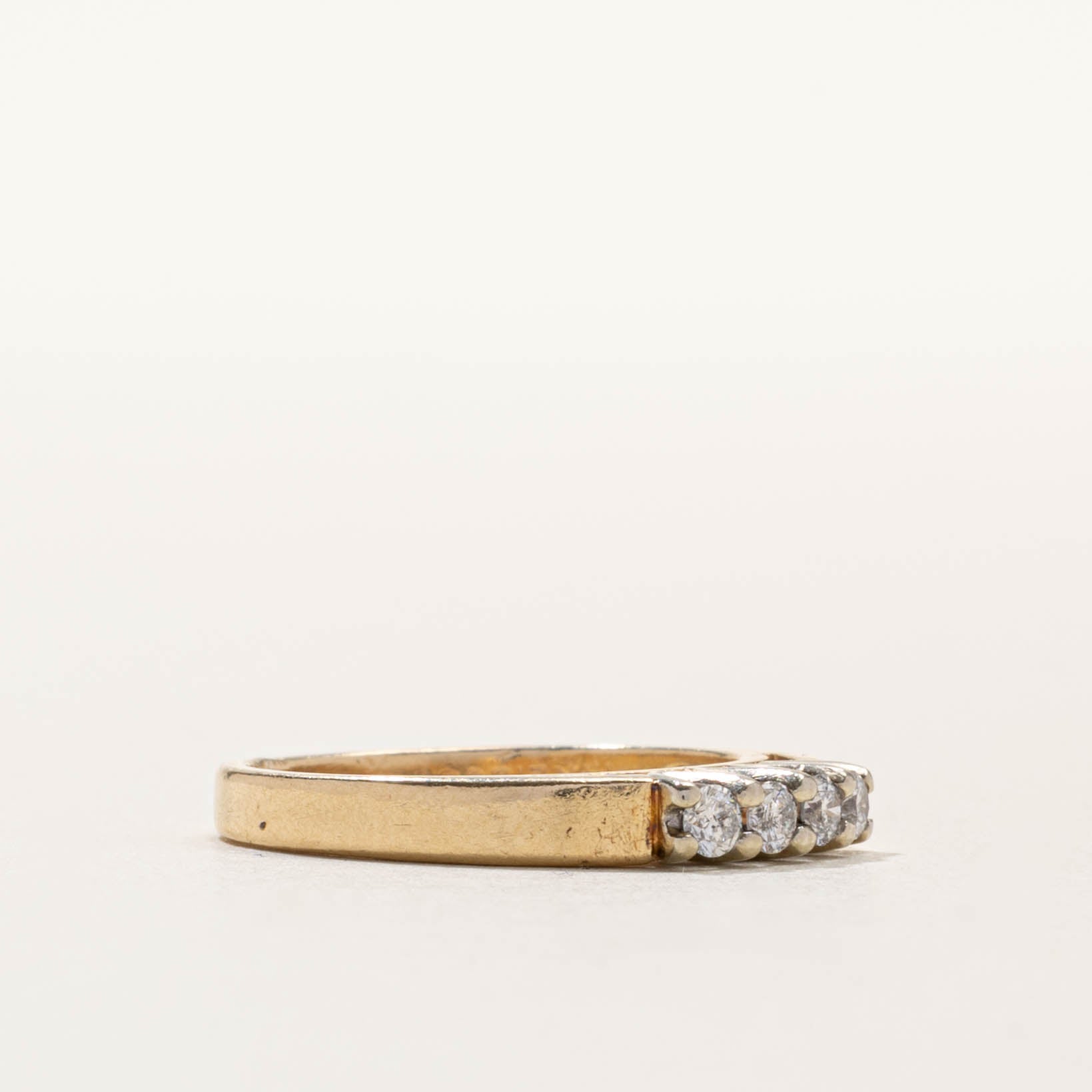 14k Four Stone Diamond Band | 3mm | SZ 6.5