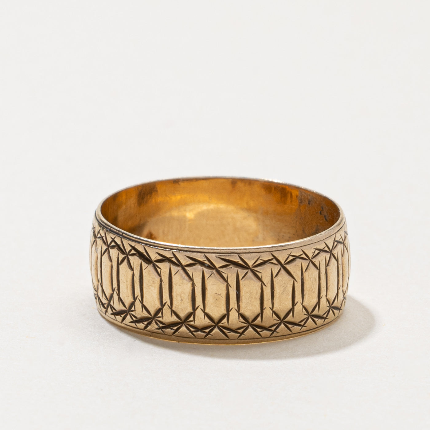 1990 London 9k Engraved Band | 7.50mm | SZ 7