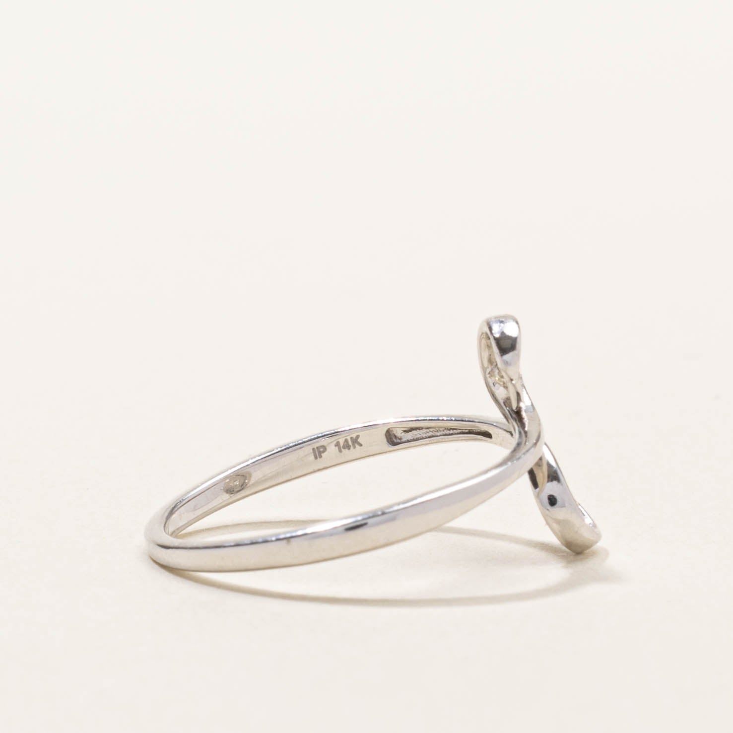 14k Illusion Set Diamond Swirl Bypass Ring | SZ 6.5