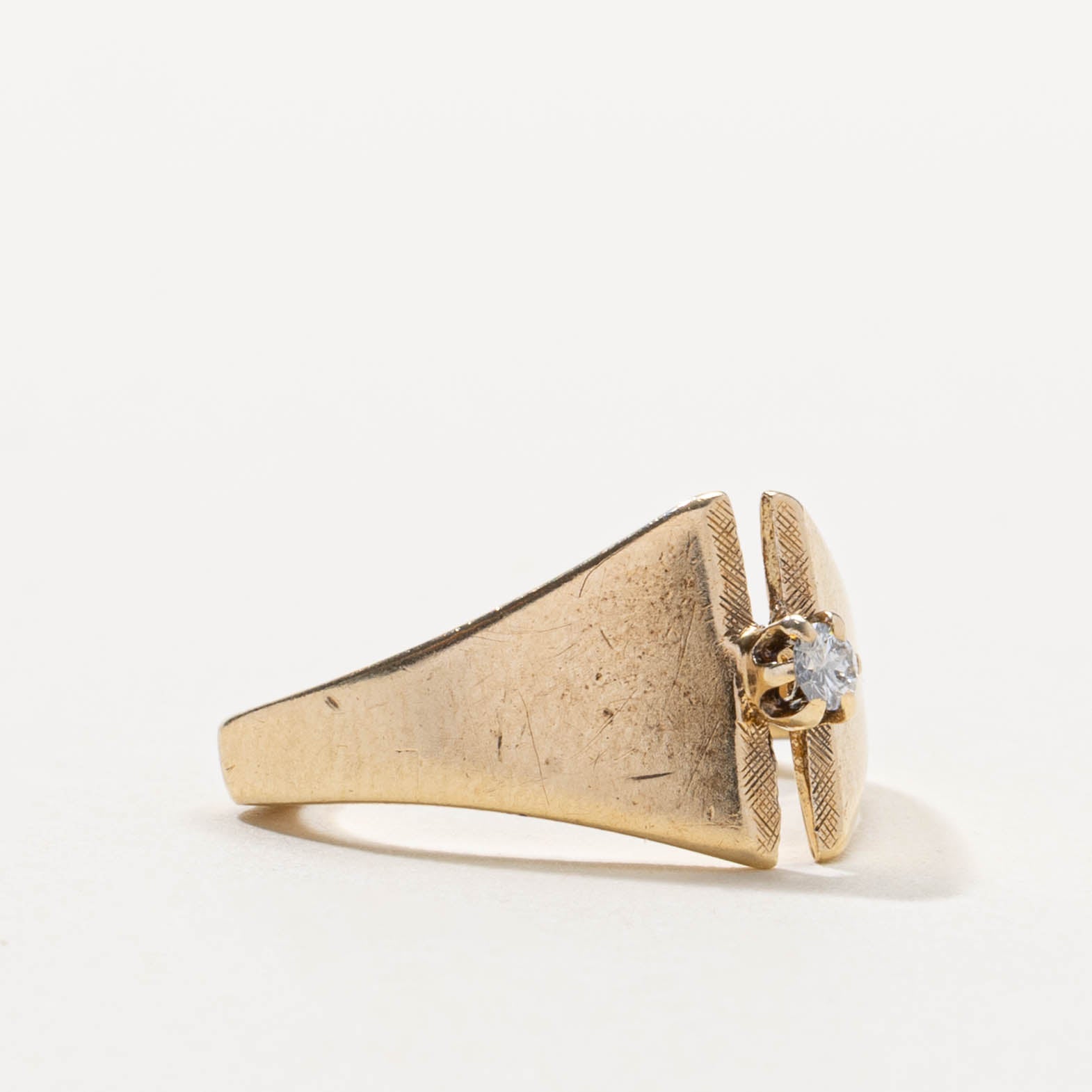 10k Single Stone Diamond Arch Cocktail Ring | SZ 3.75