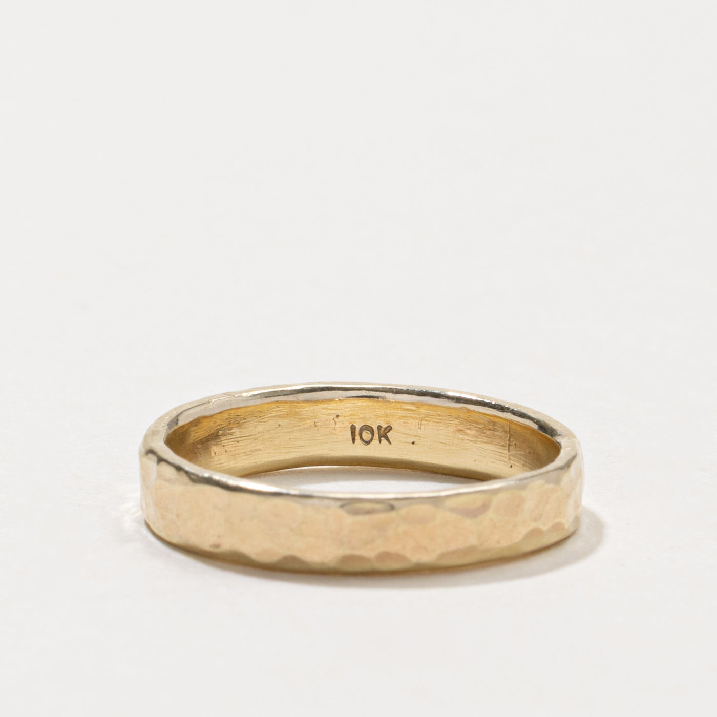 10k Hammered Textured Band | 3.55mm | SZ 4.5