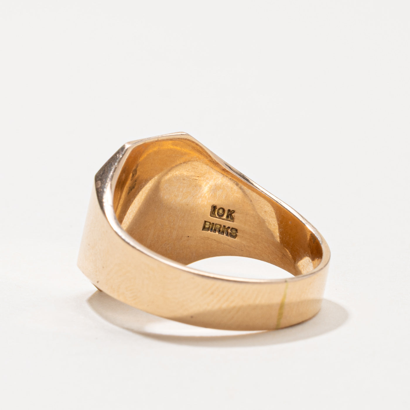 ‘Birks’ 10k Octagon Signet Ring | SZ 10
