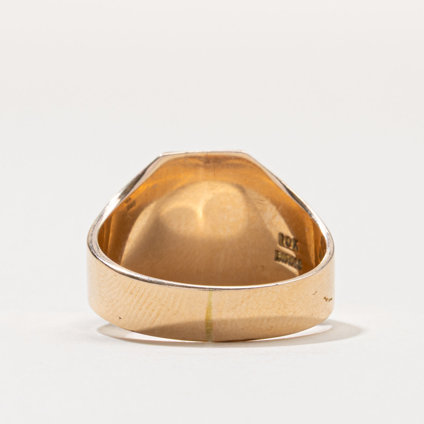 ‘Birks’ 10k Octagon Signet Ring | SZ 10