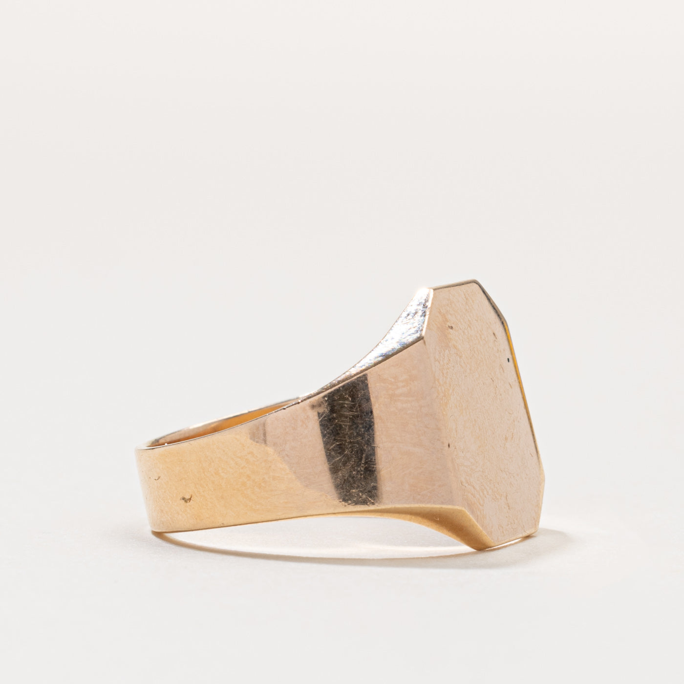 ‘Birks’ 10k Octagon Signet Ring | SZ 10