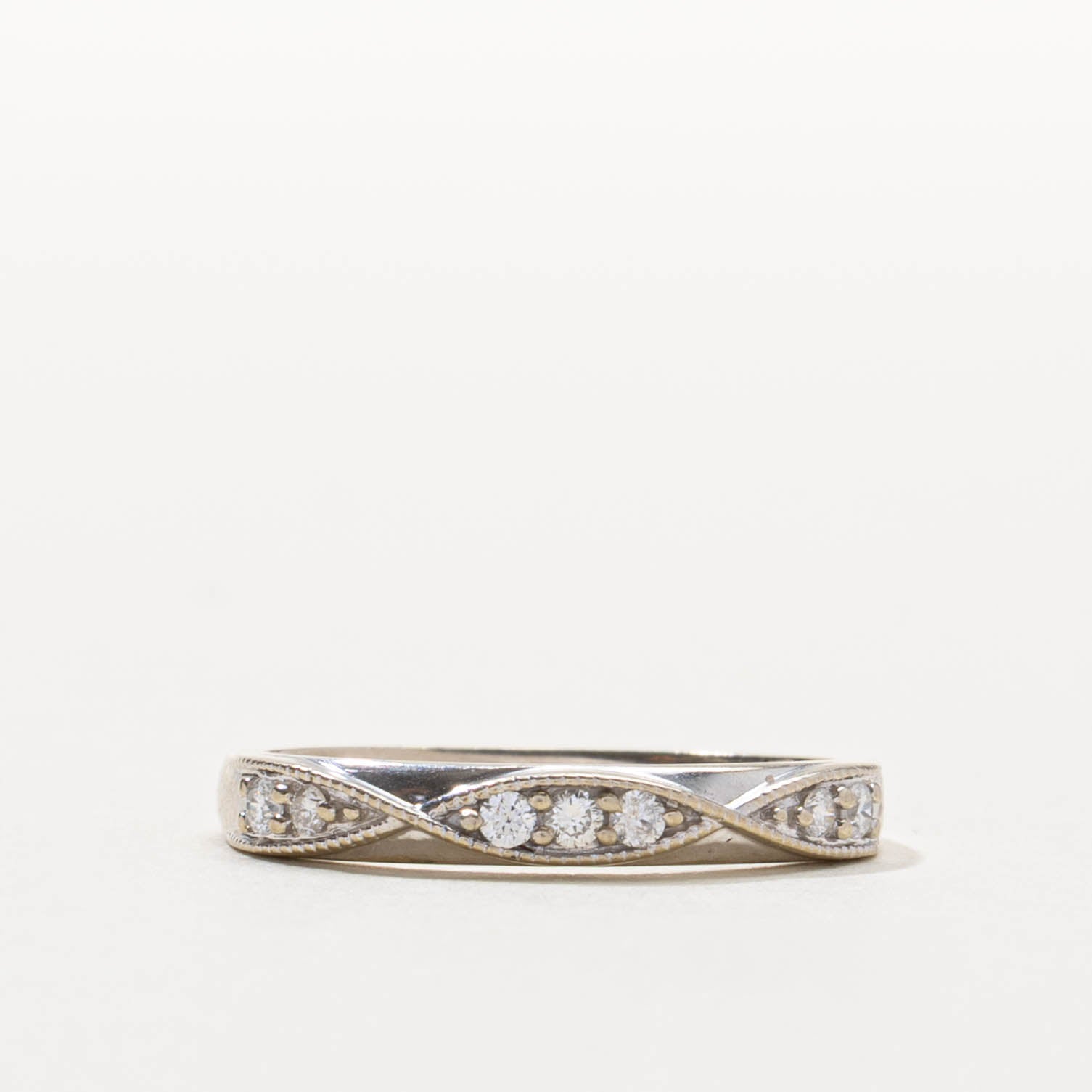 10k Diamond Milgrained Marquise Band | SZ 5.5