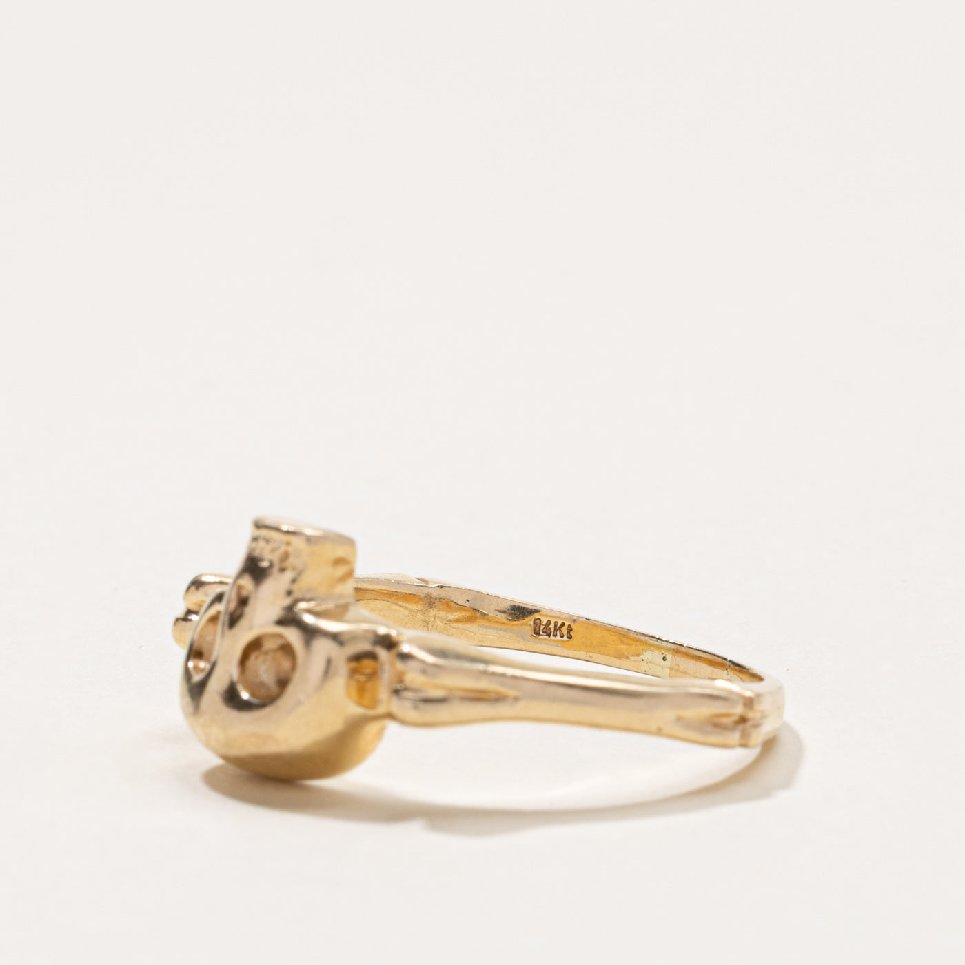 14k Yellow Gold Skull Ring | SZ 13.25
