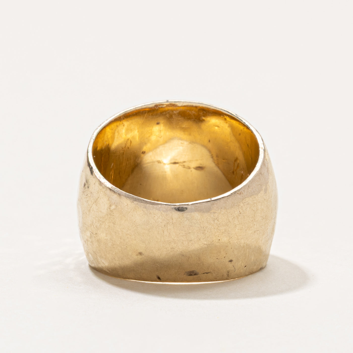 14k Yellow Gold Hammered Cigar Band | SZ 5.75