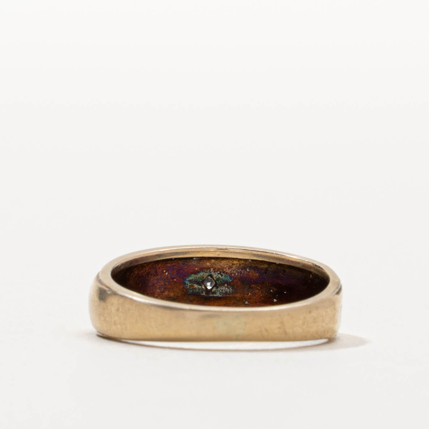 10k Star Set Diamond Grooved Ring | SZ 4.25