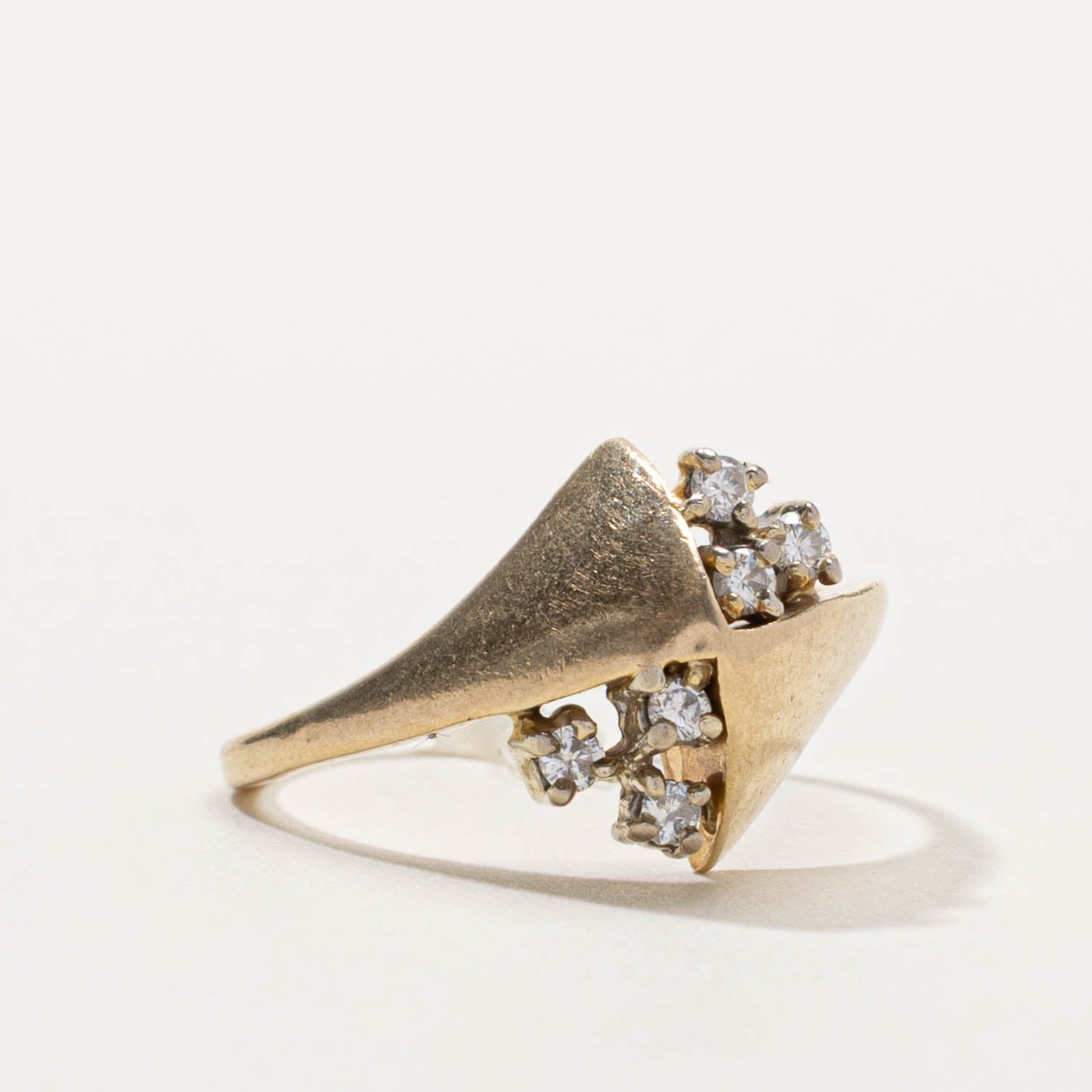 14k Diamond Abstract Checkerboard Cocktail Ring | SZ 7.75