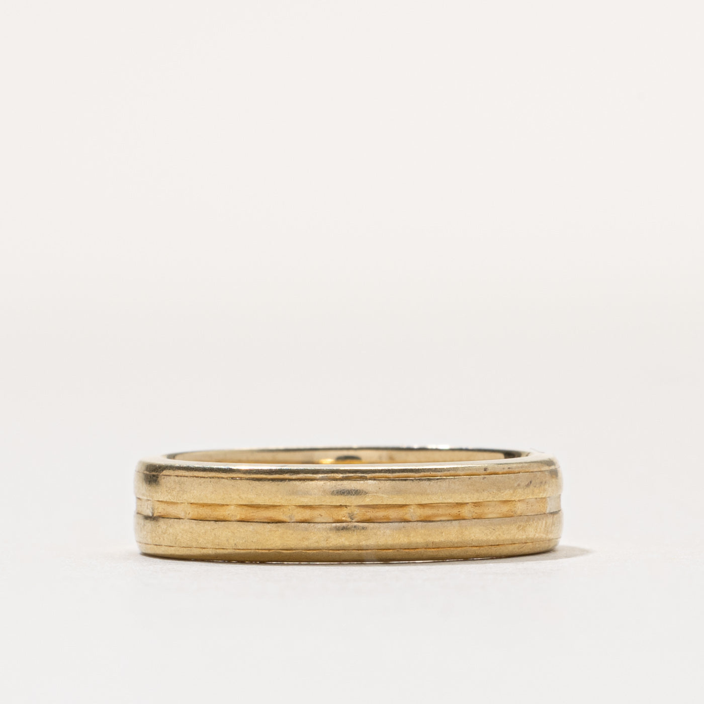 14k Yellow Gold Grooved Band | 4.75mm | SZ 8
