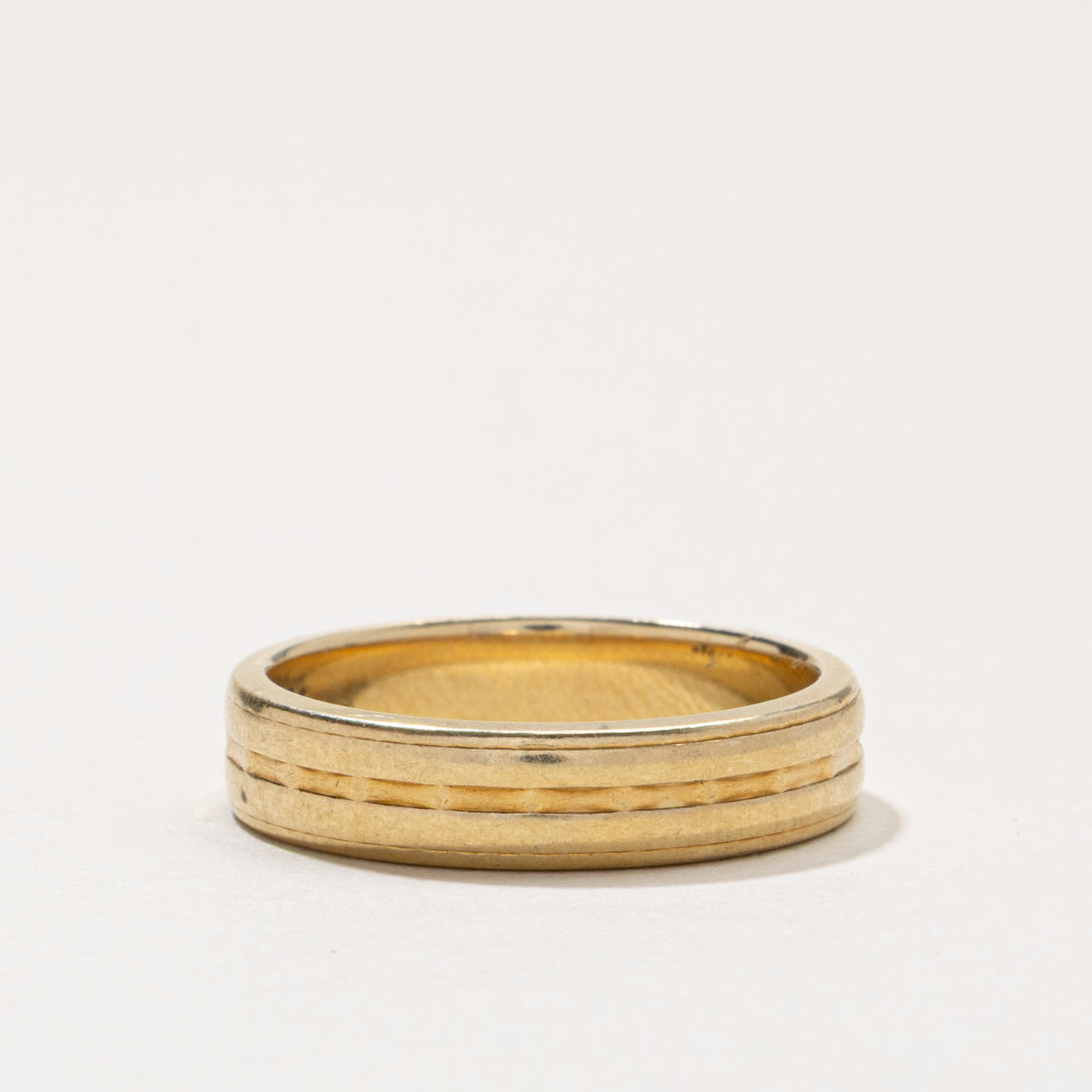 14k Yellow Gold Grooved Band | 4.75mm | SZ 8