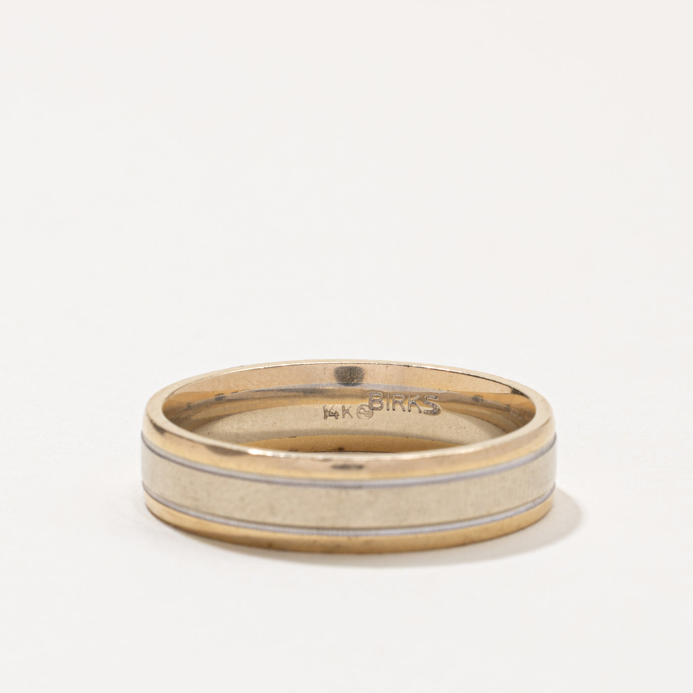 14k Two Tone Gold Milgrain Band | 5.95mm | SZ 13.25