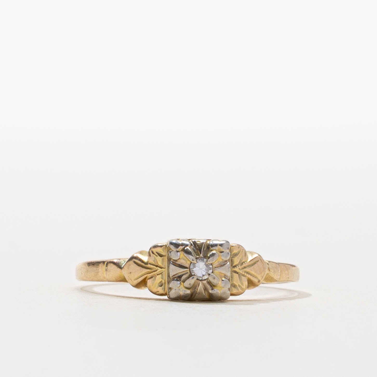 14k Illusion Set Diamond Ornate Ring | SZ 8.5