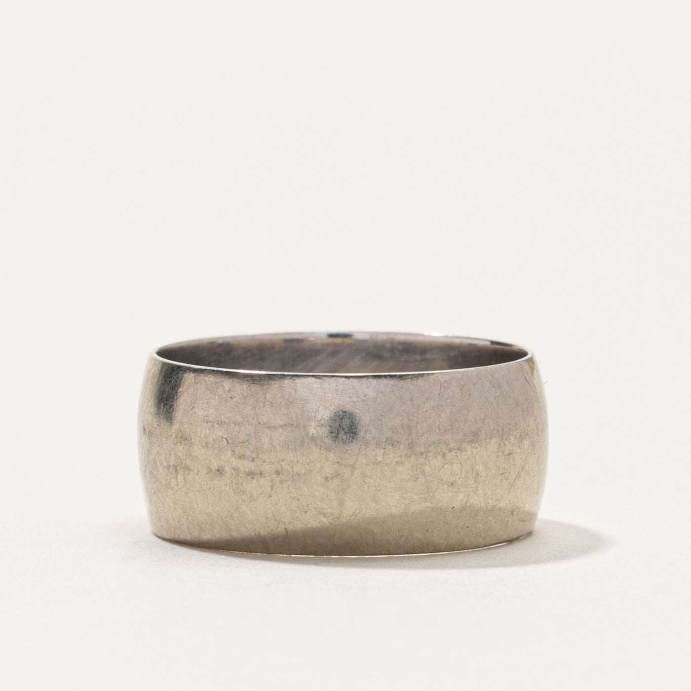 14k White Gold Plain Wide Band | 8.16mm | SZ 6.5