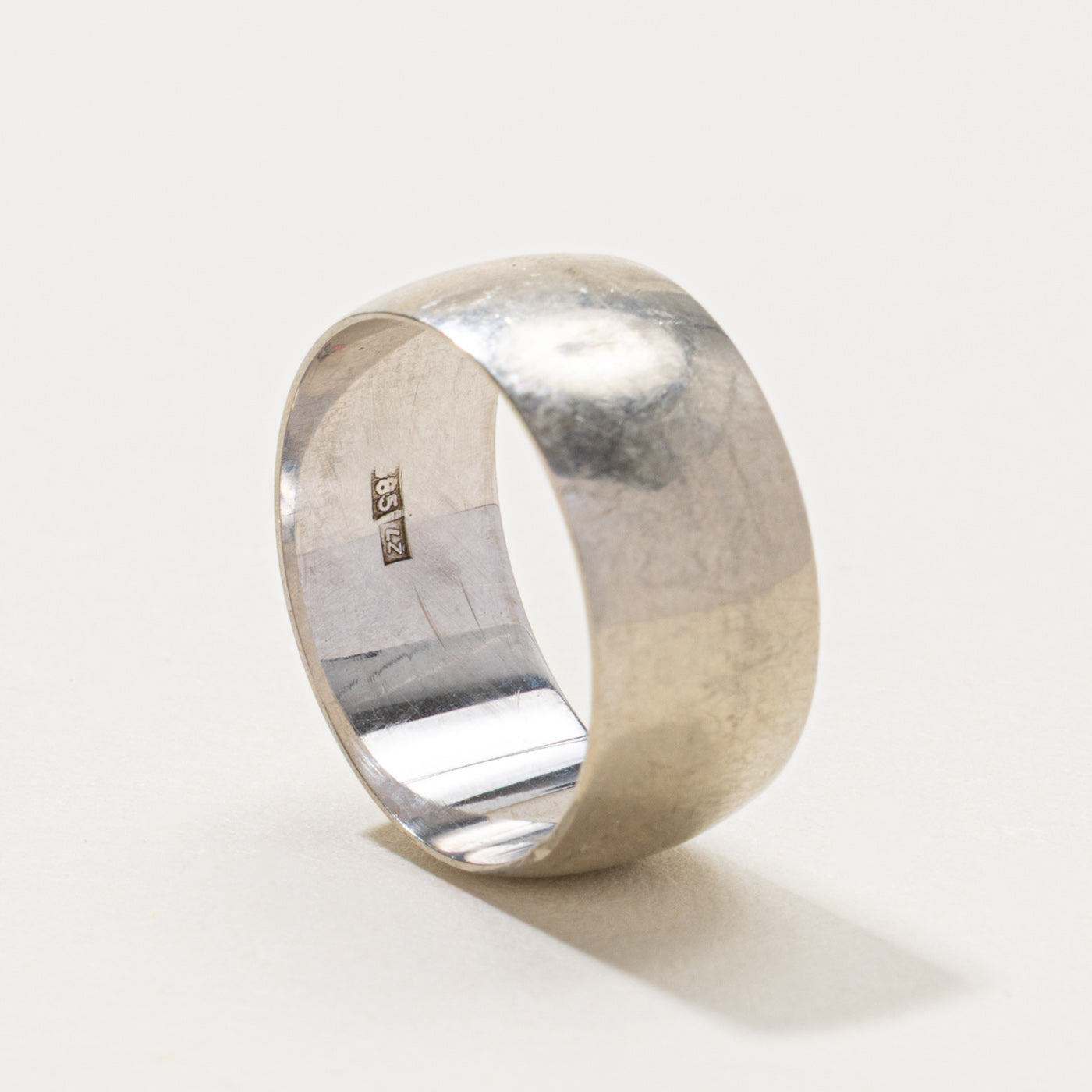 14k White Gold Plain Wide Band | 8.16mm | SZ 6.5