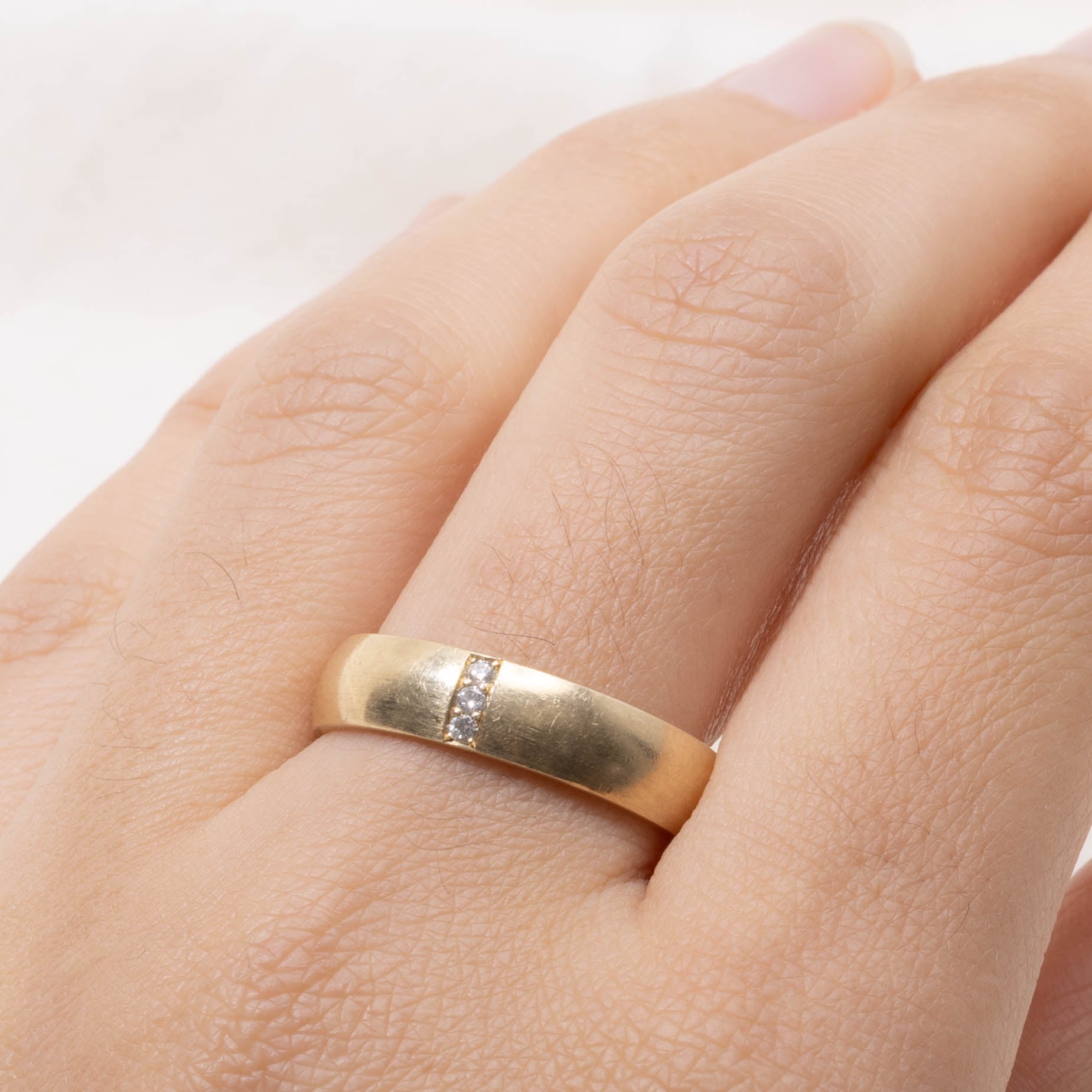 14k Diamond Column Band | 5.14mm | SZ 8.75