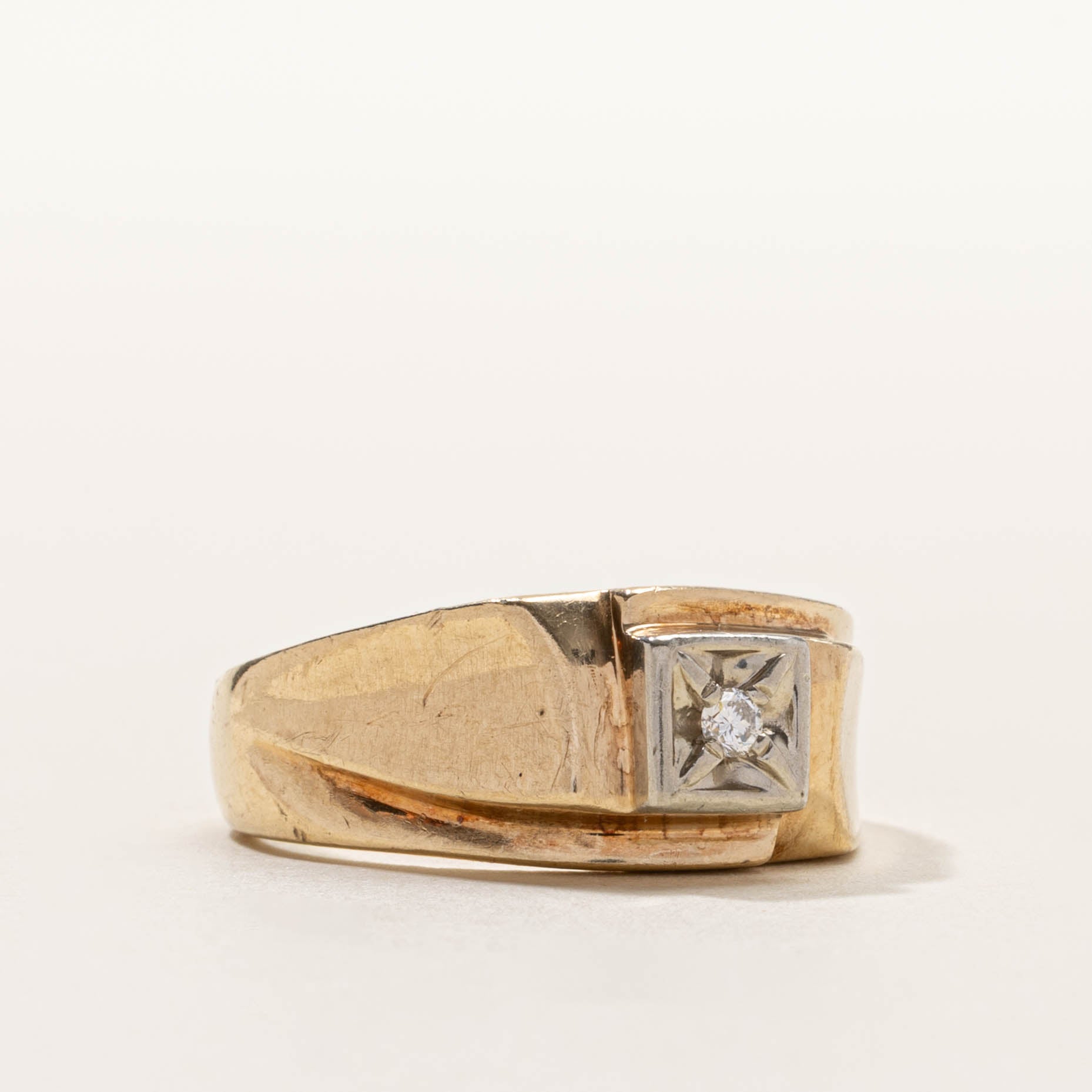 Vintage Canadian Diamond Dome Ring | SZ 11.25