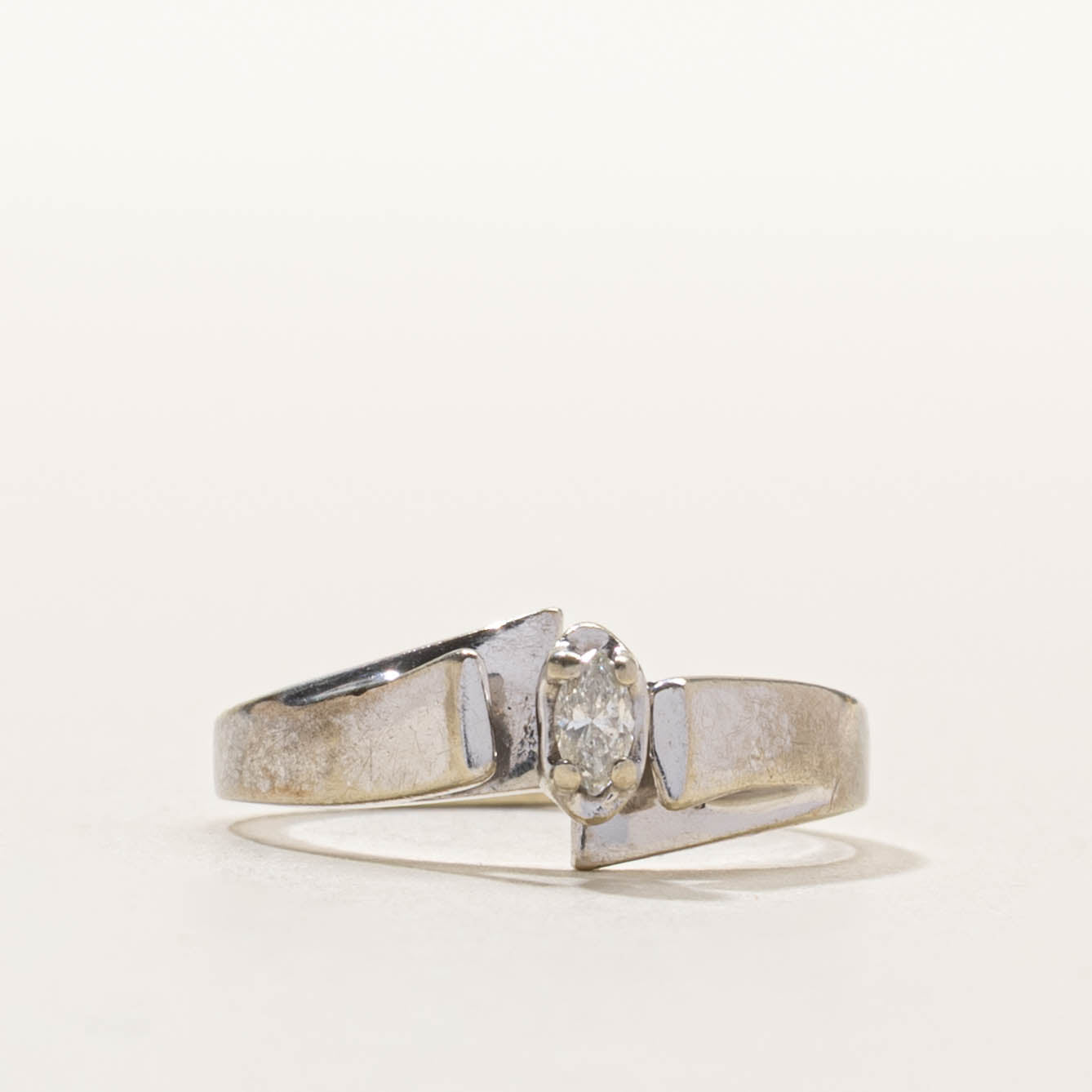 10k Marquise Cut Diamond Bypass Ring | SZ 4.25