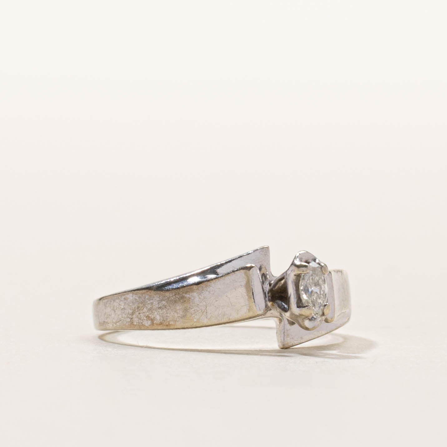 10k Marquise Cut Diamond Bypass Ring | SZ 4.25
