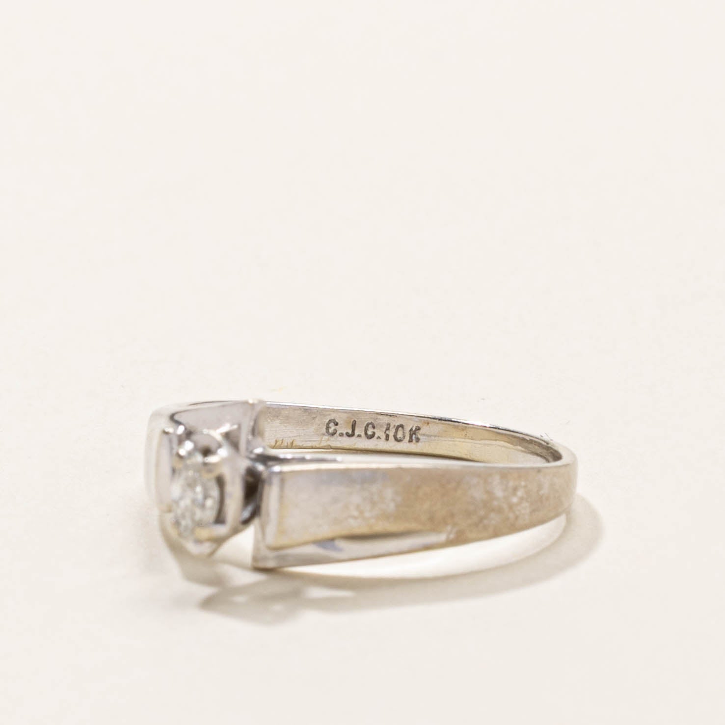 10k Marquise Cut Diamond Bypass Ring | SZ 4.25