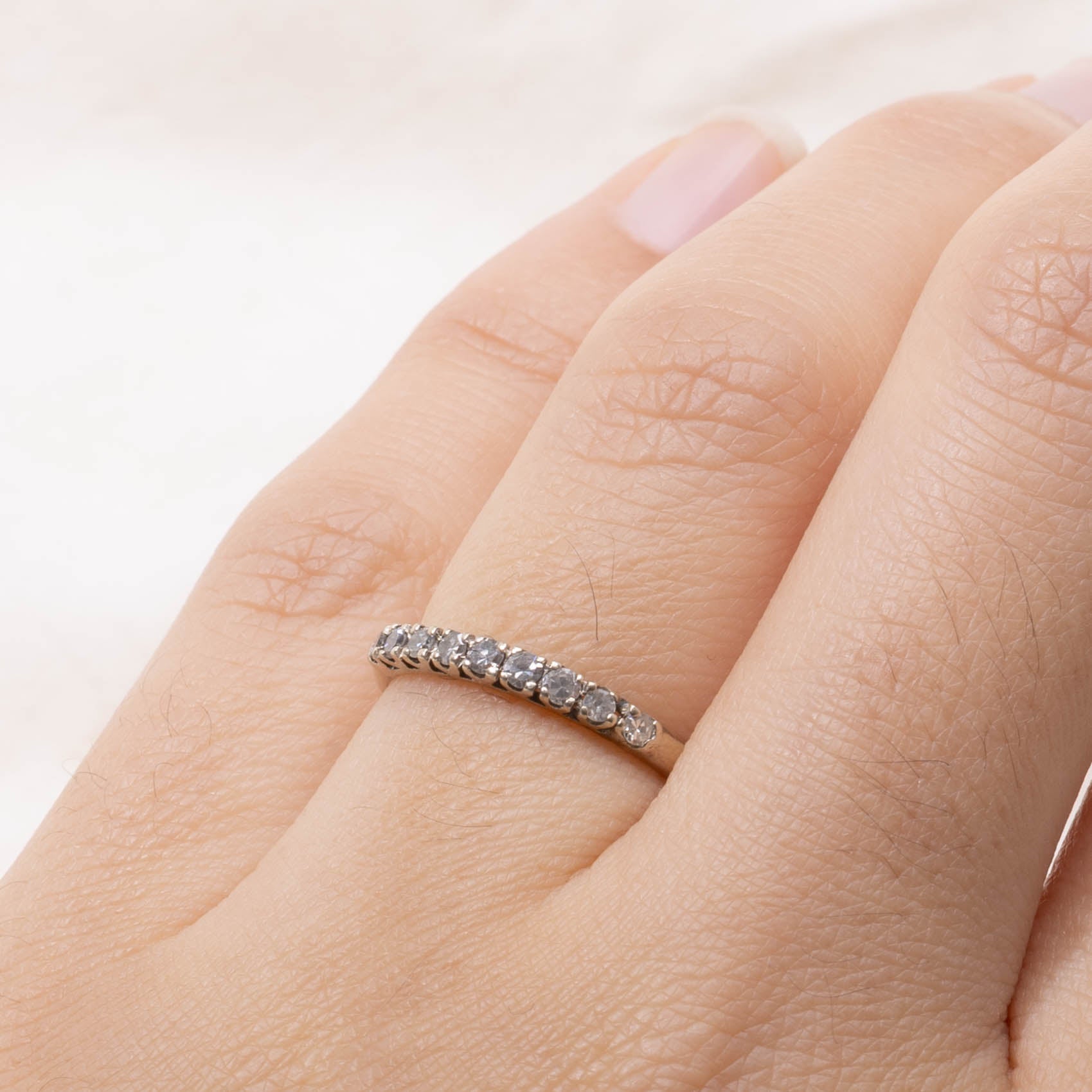 18k Semi Eternity Diamond Band | 2mm | SZ 5.75