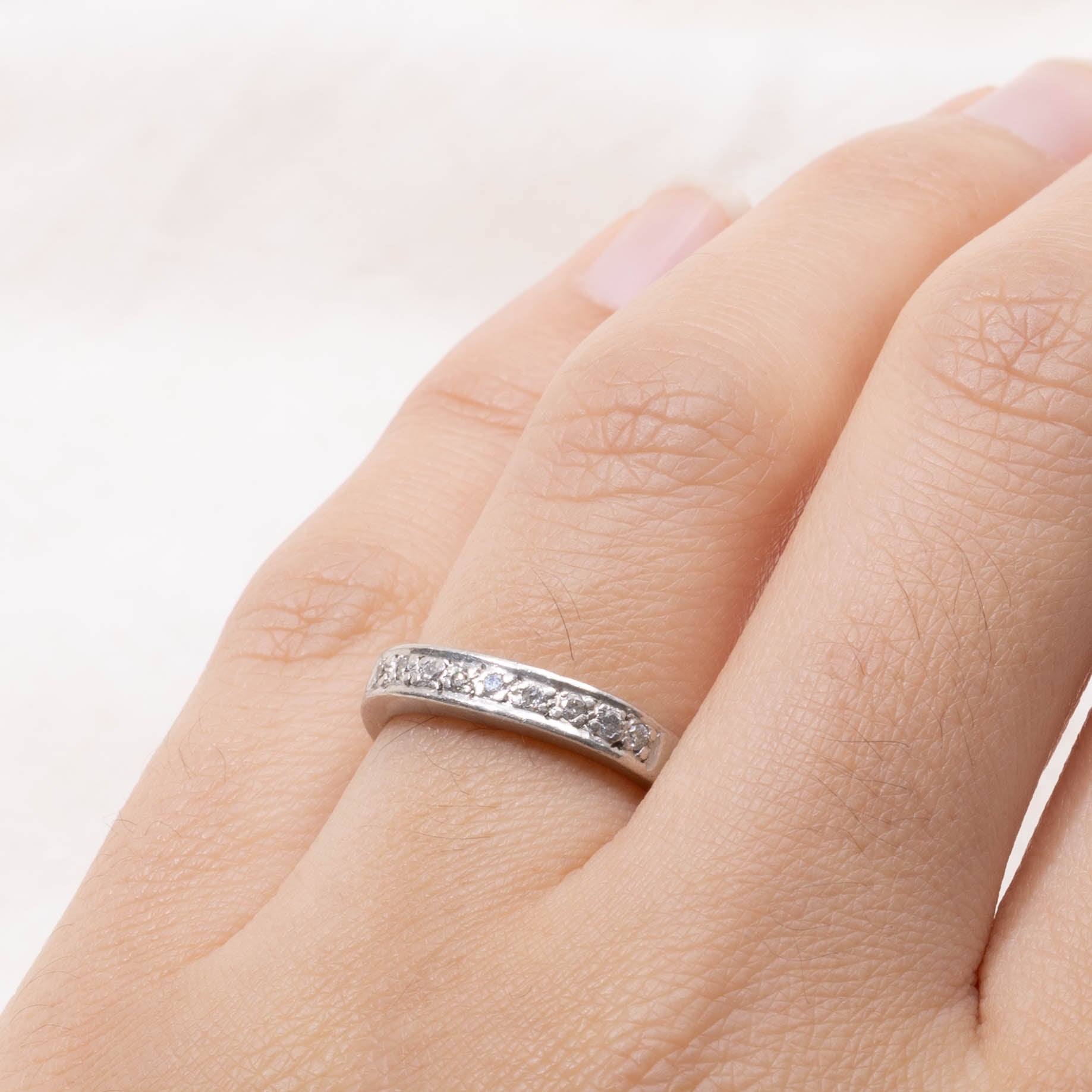 950 Platinum Semi-Eternity Diamond Band | SZ 5