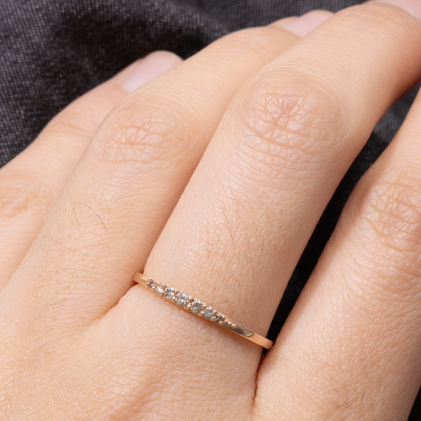 14k Seven Stone Diamond Thin Ring | 1.90mm | SZ 8.25